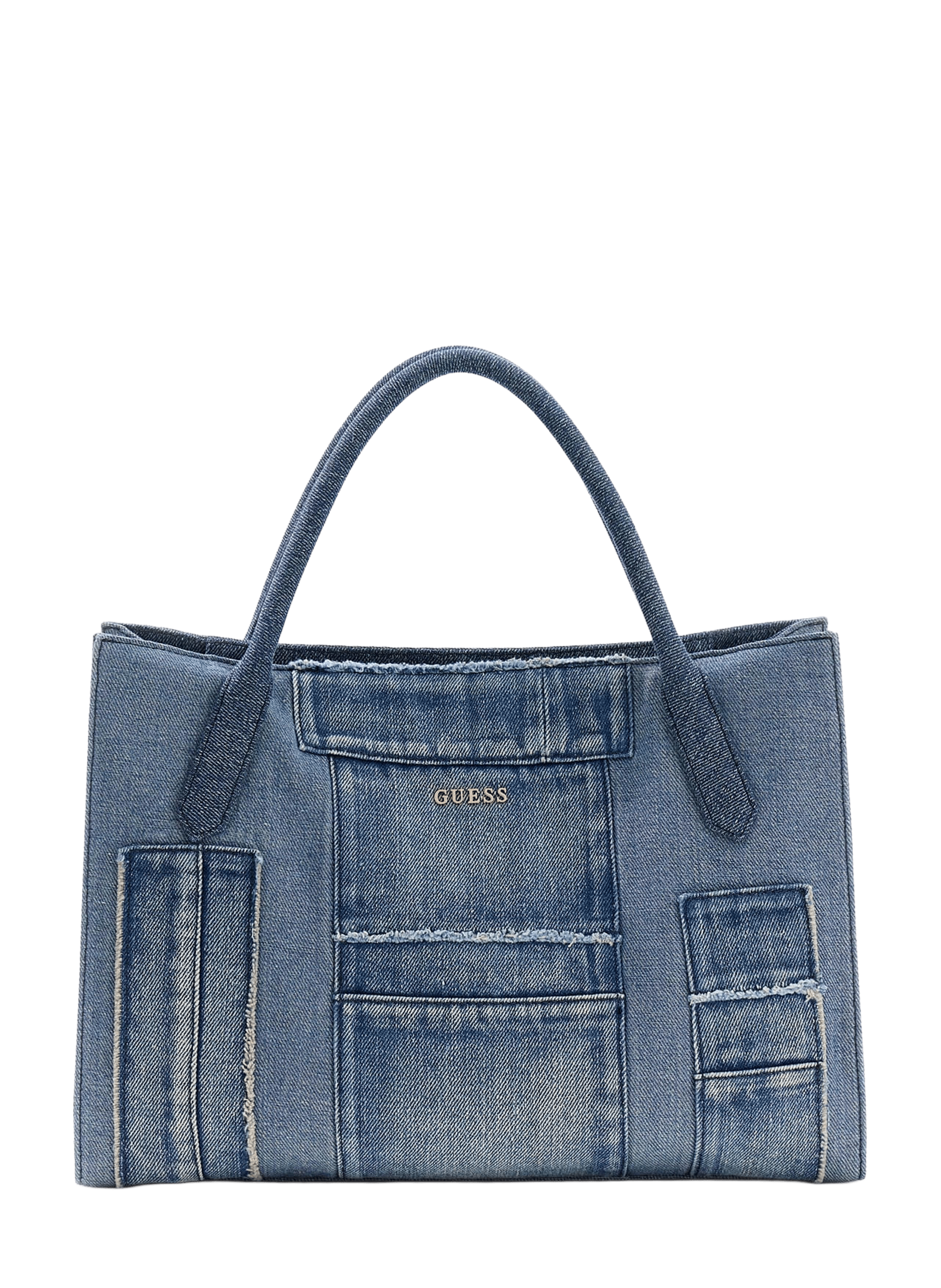 Borsa shopper in denim Jodi GUESS Blu
