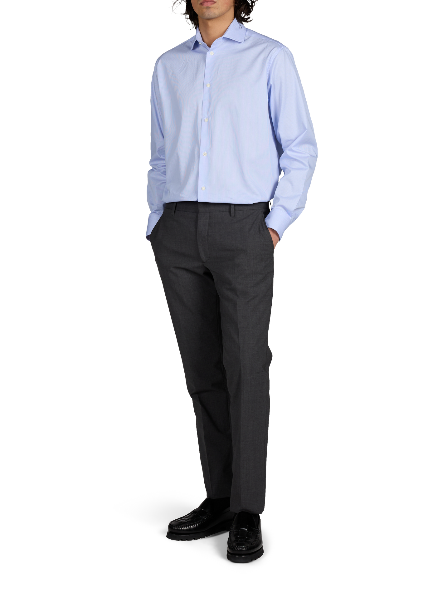 Straight Hay-D cotton shirt AU PRINTEMPS PARIS Blue