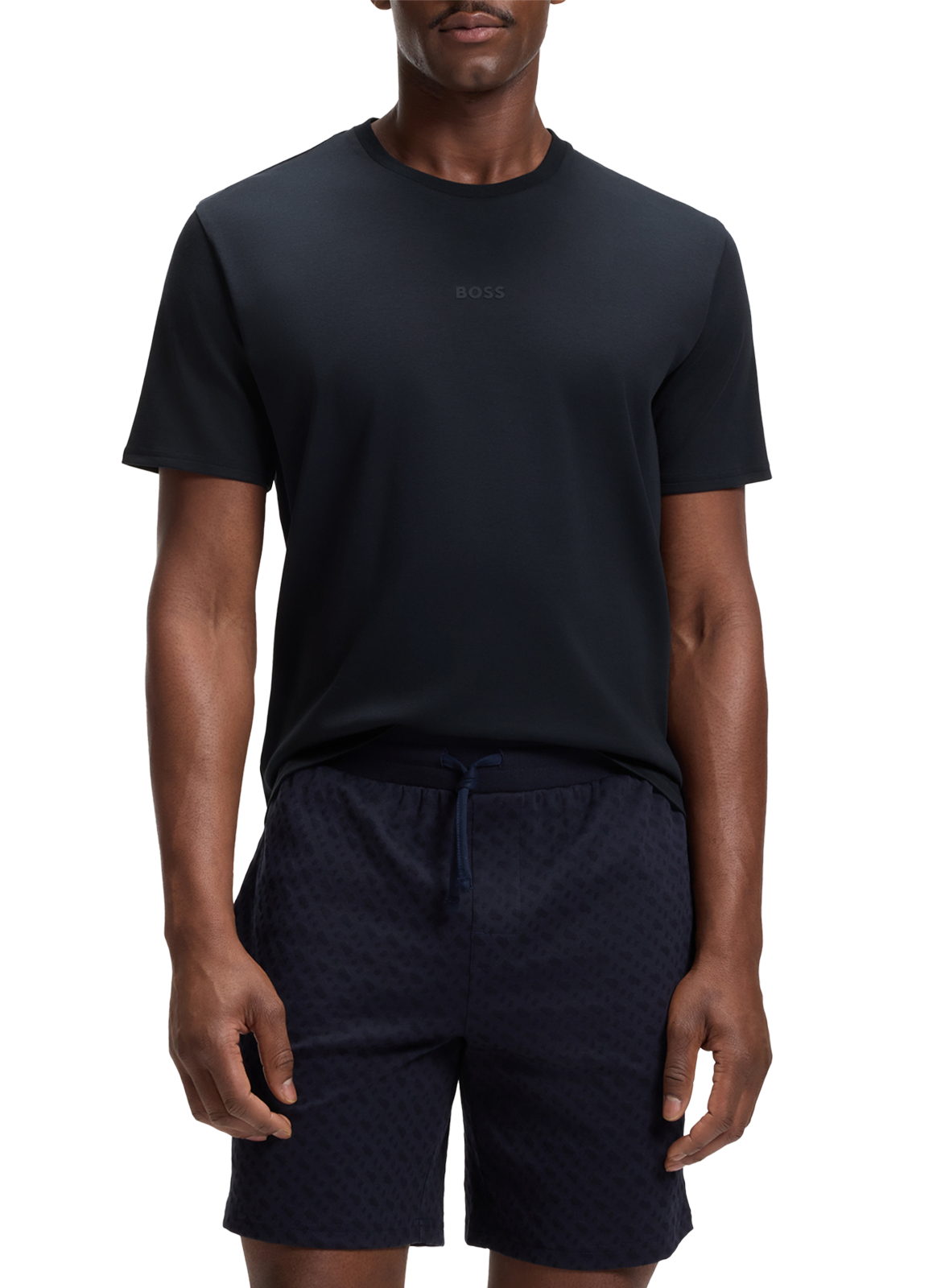 Two-piece cotton pajama set BOSS Blue