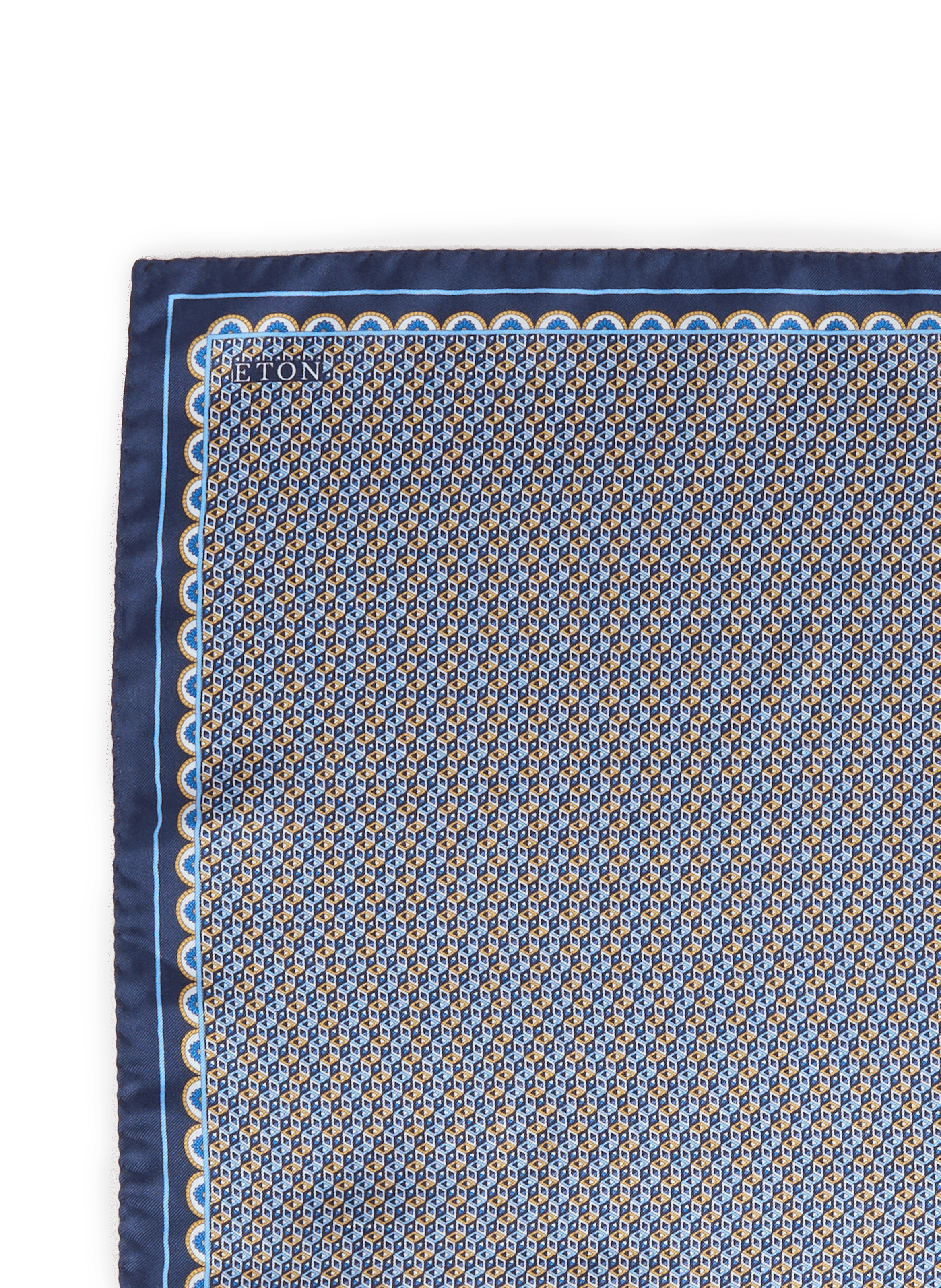 Pochette de costume à motif en soie ETON Jaune