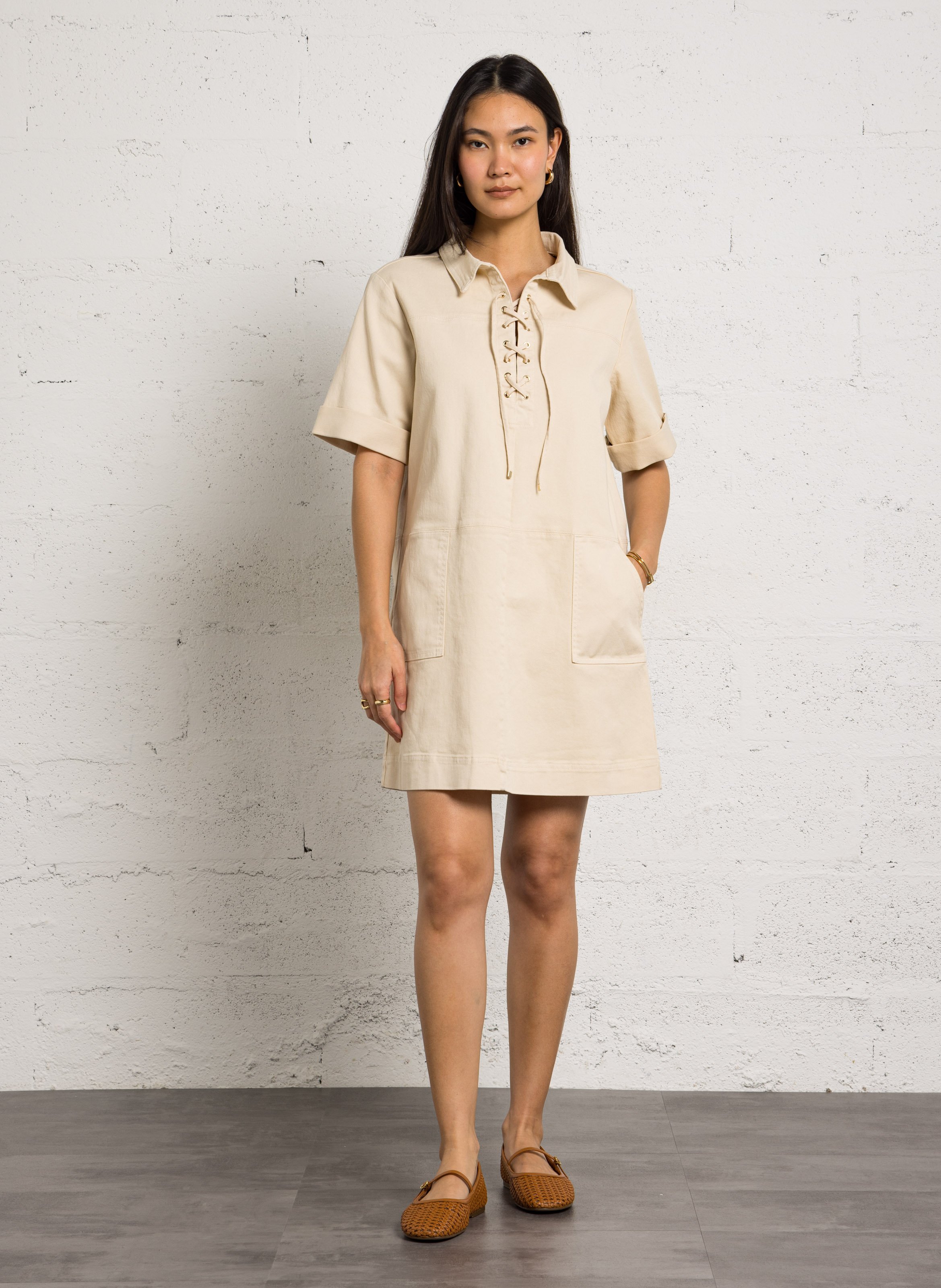 Robe courte col classique blanche MAISON 123 Blanc