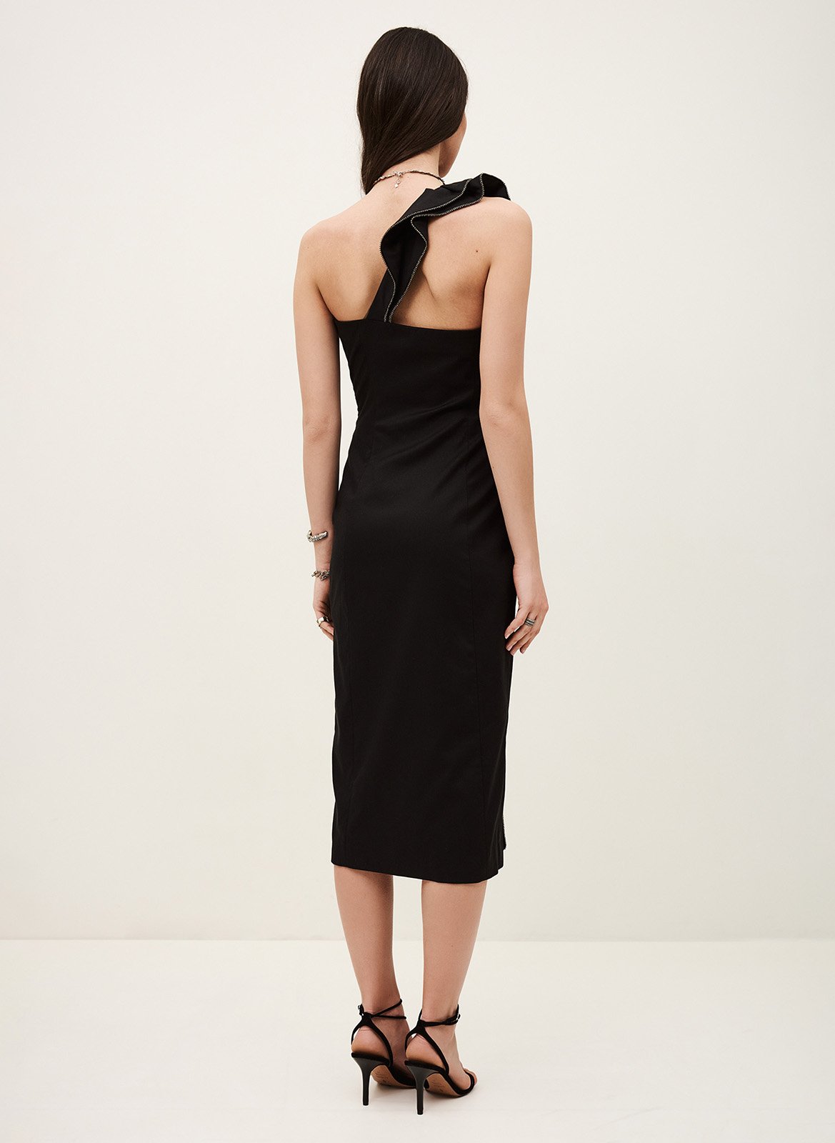 Robe midi asymétrique silla Noir