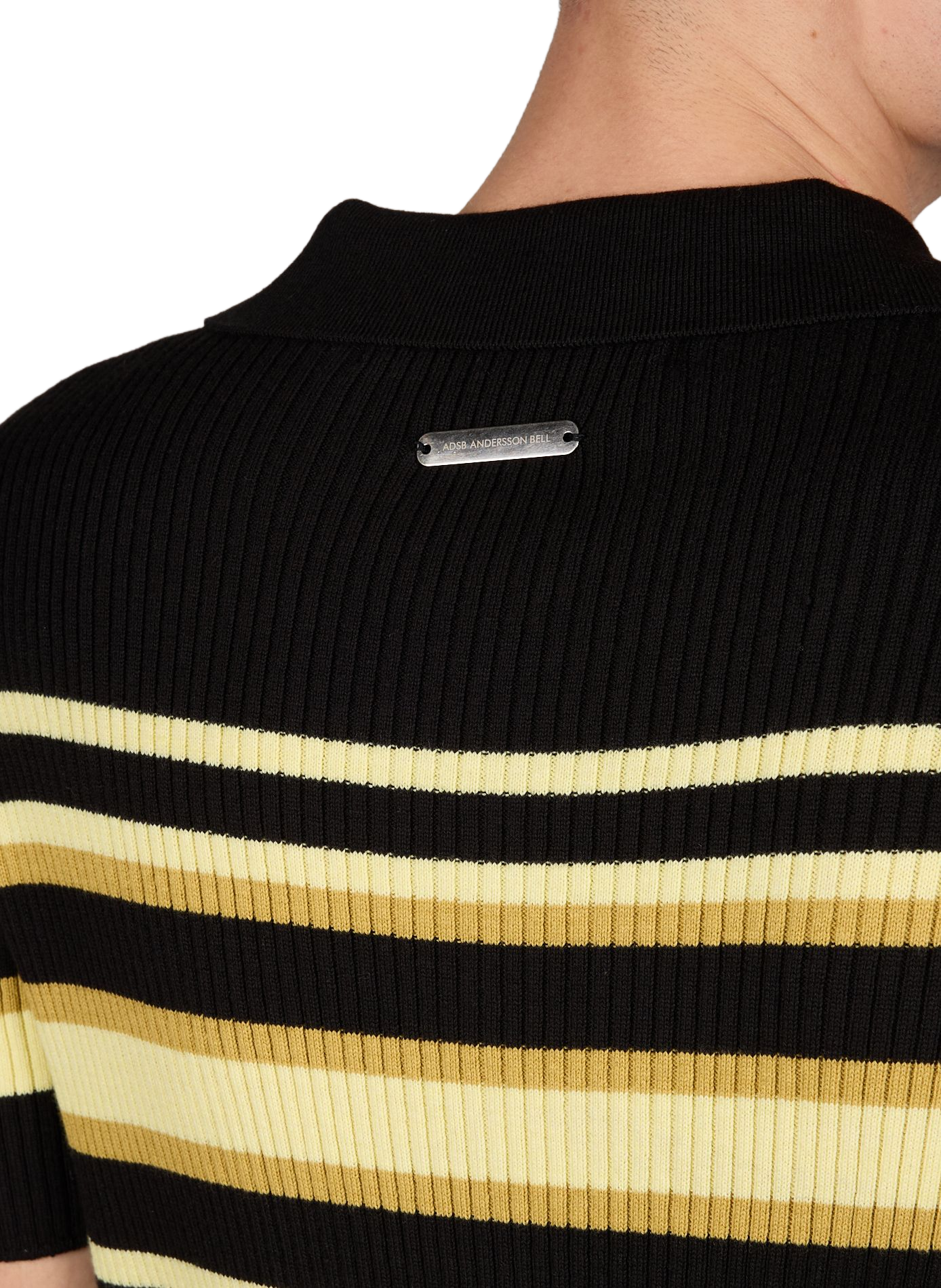 Striped ribbed knit cotton blend polo ANDERSSON BELL Multicolour