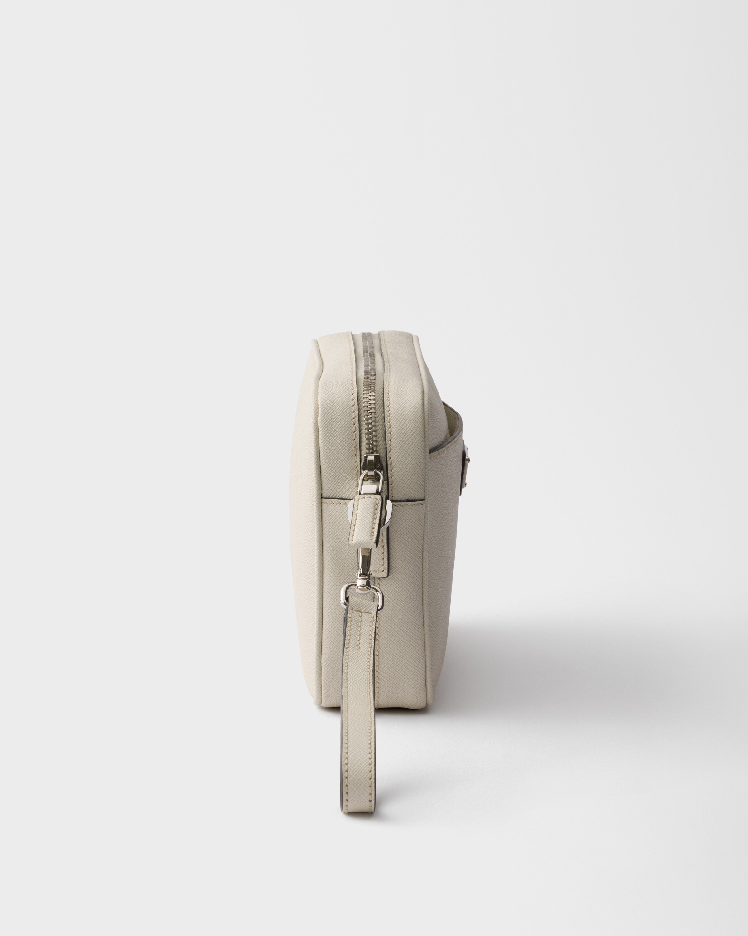 Sac porté épaule en cuir saffiano PRADA Beige