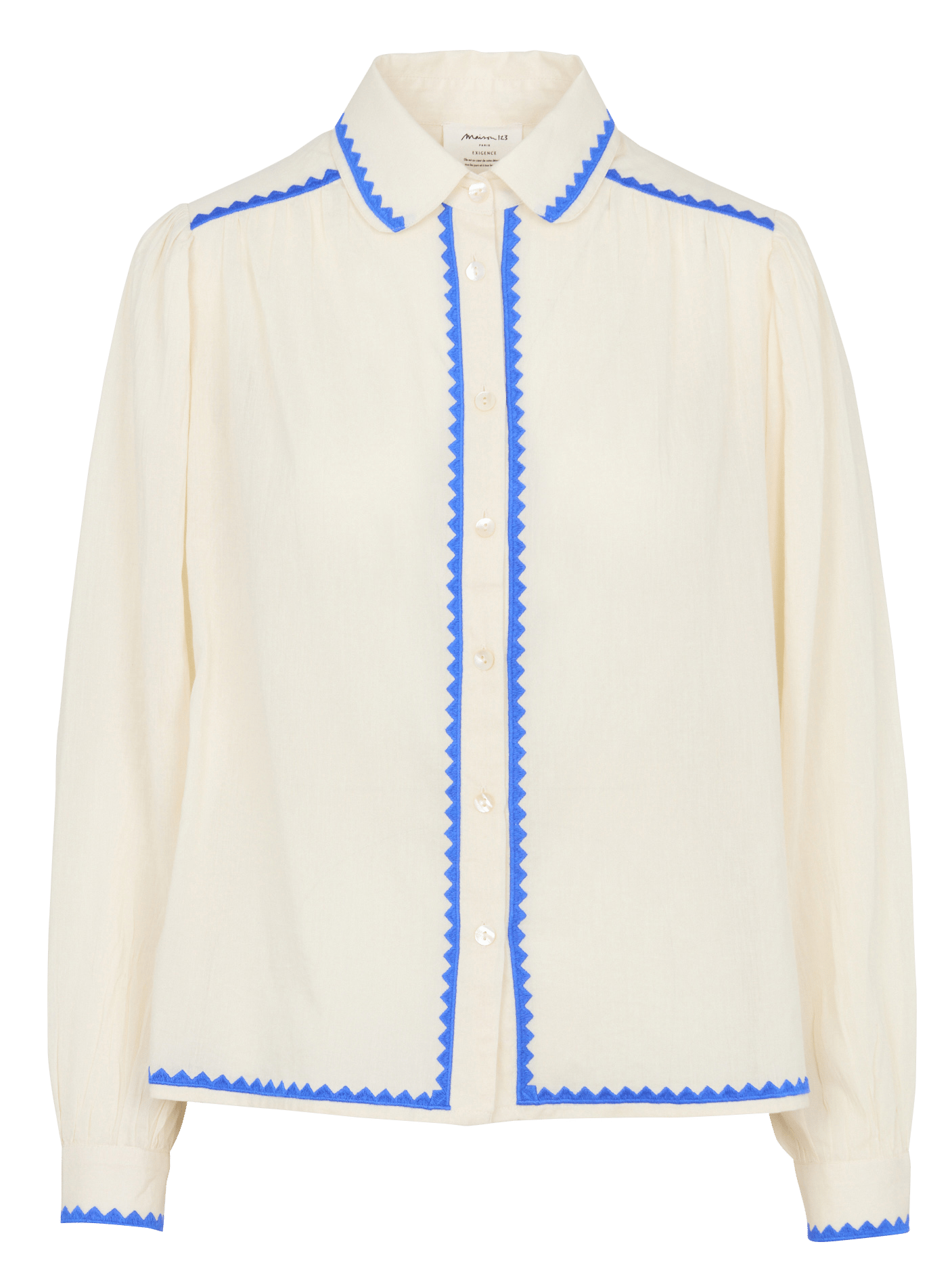 Chemise droite à broderie darius MAISON 123 Beige