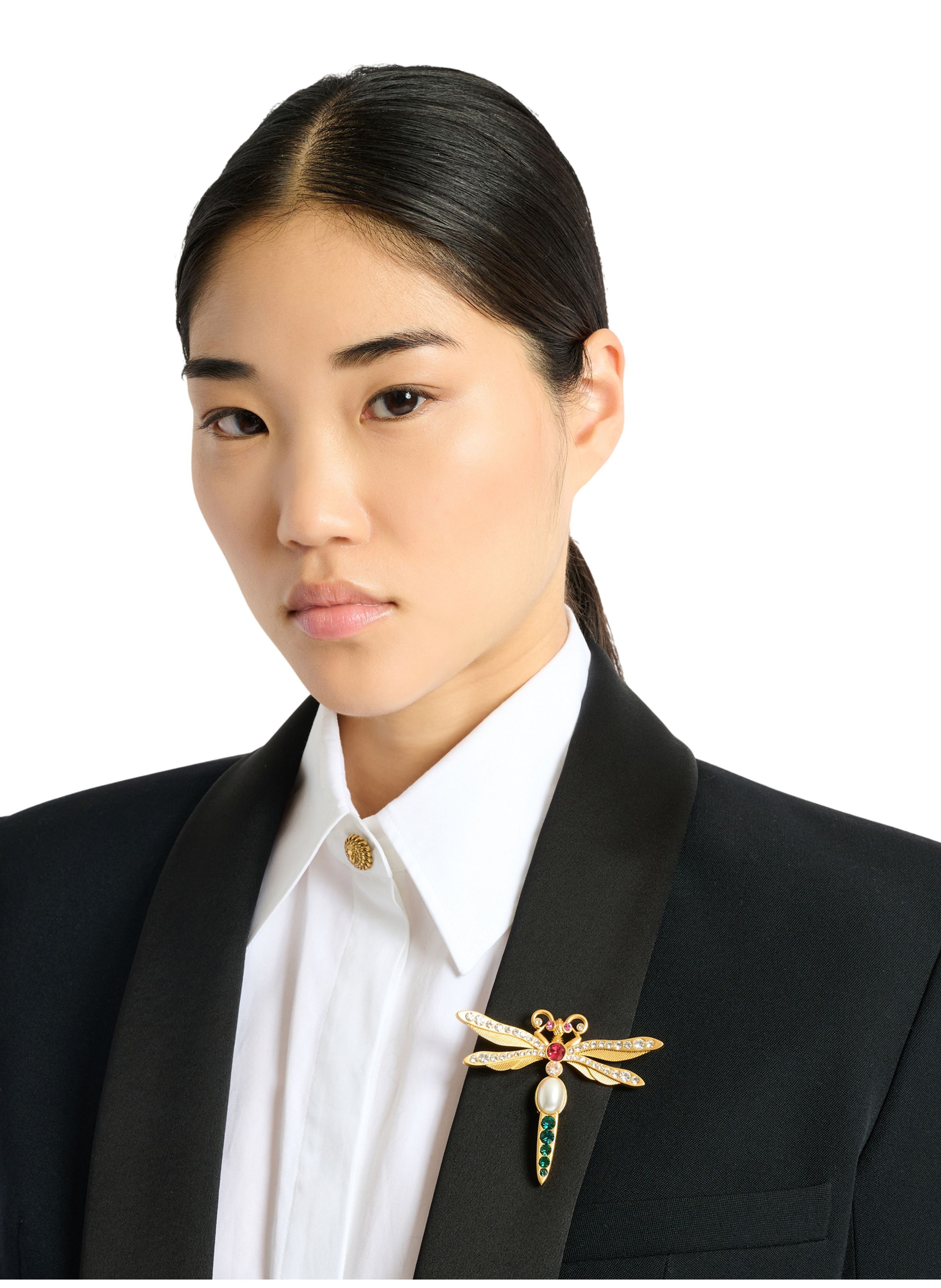 Broche insect en laiton et cristaux BALMAIN Multicolore