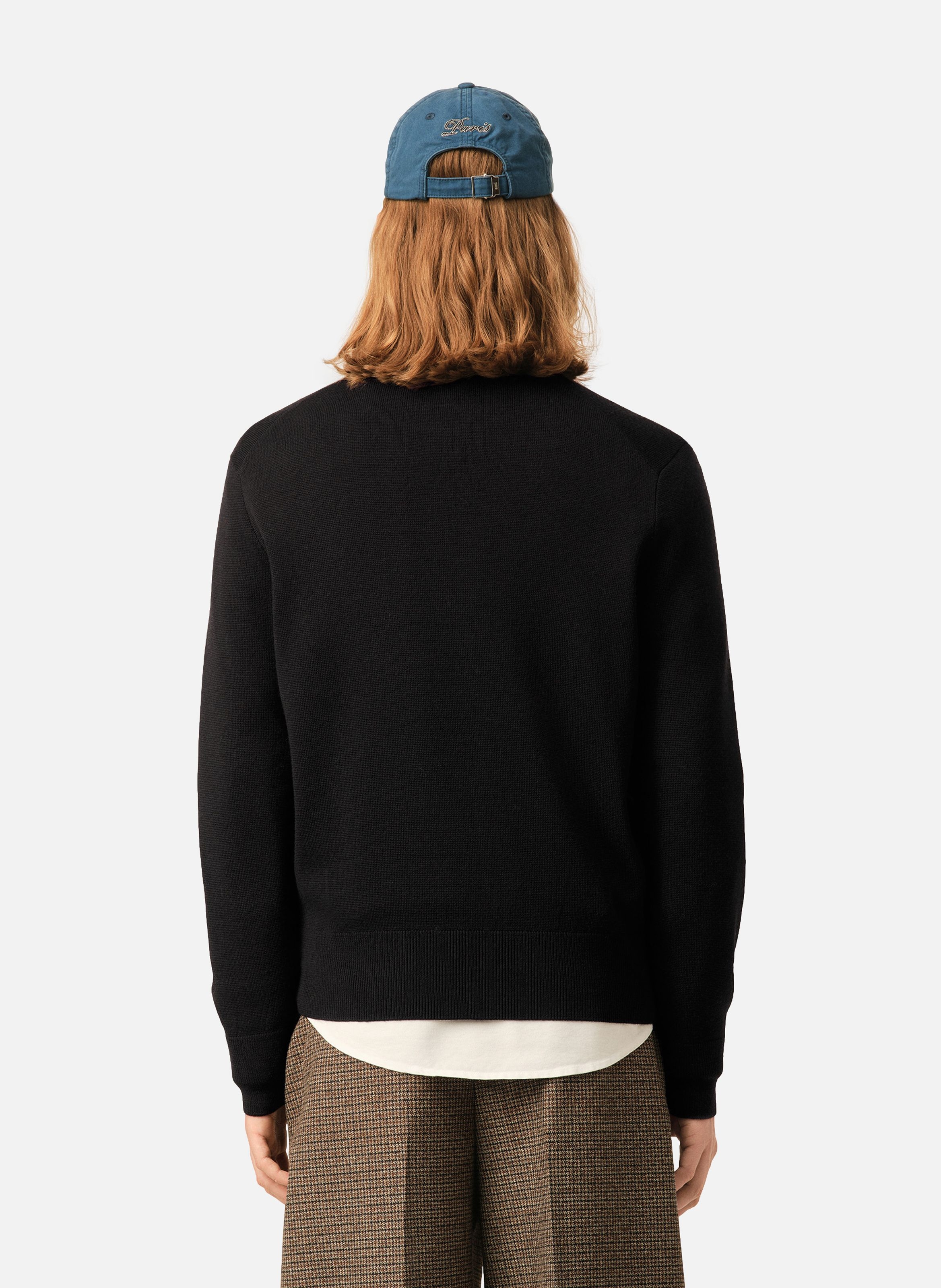 Pull col rond ami de coeur en laine AMI PARIS Noir