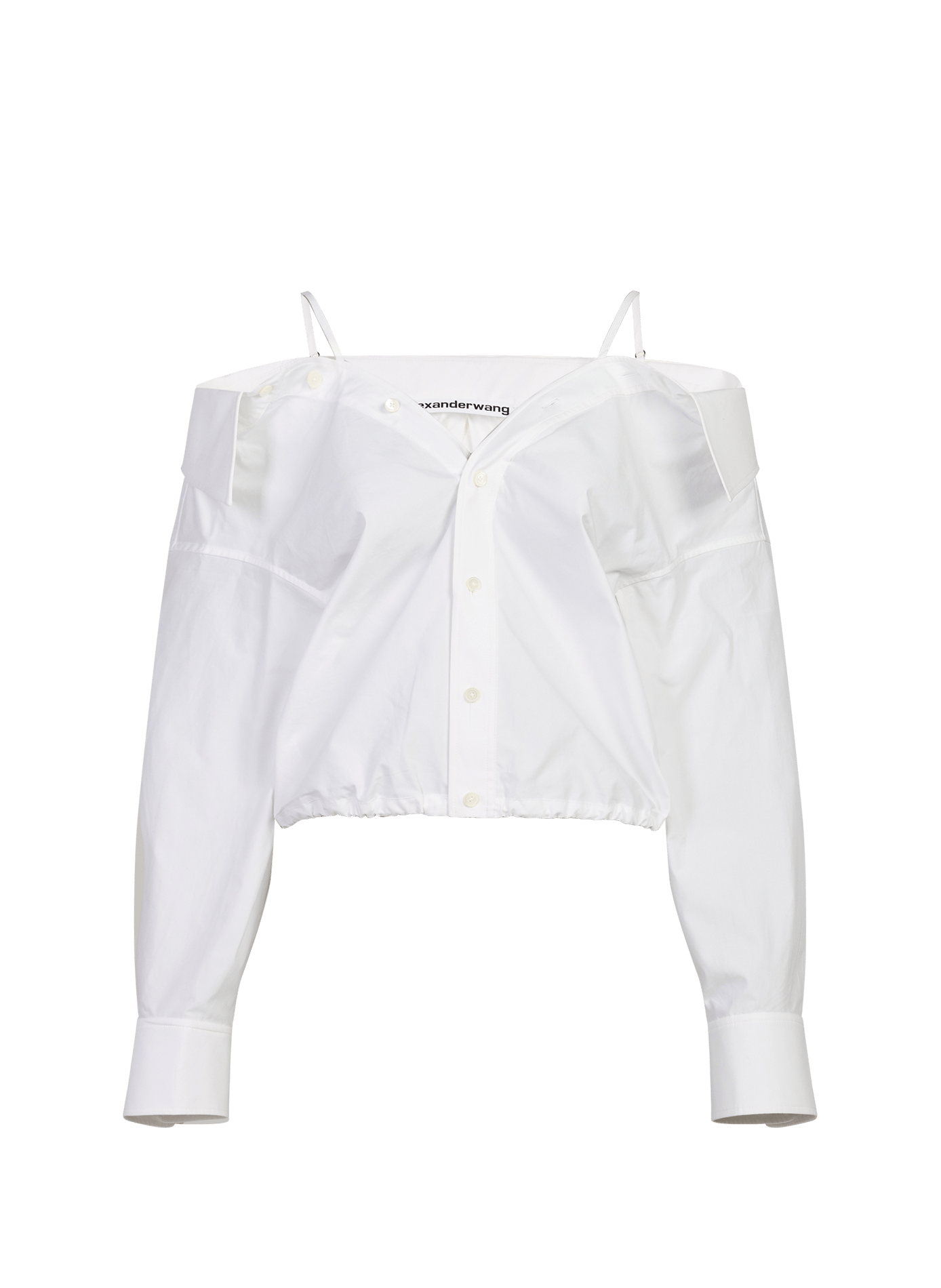 Einfarbiges Schulterfreies Baumwollhemd ALEXANDER WANG Weiss