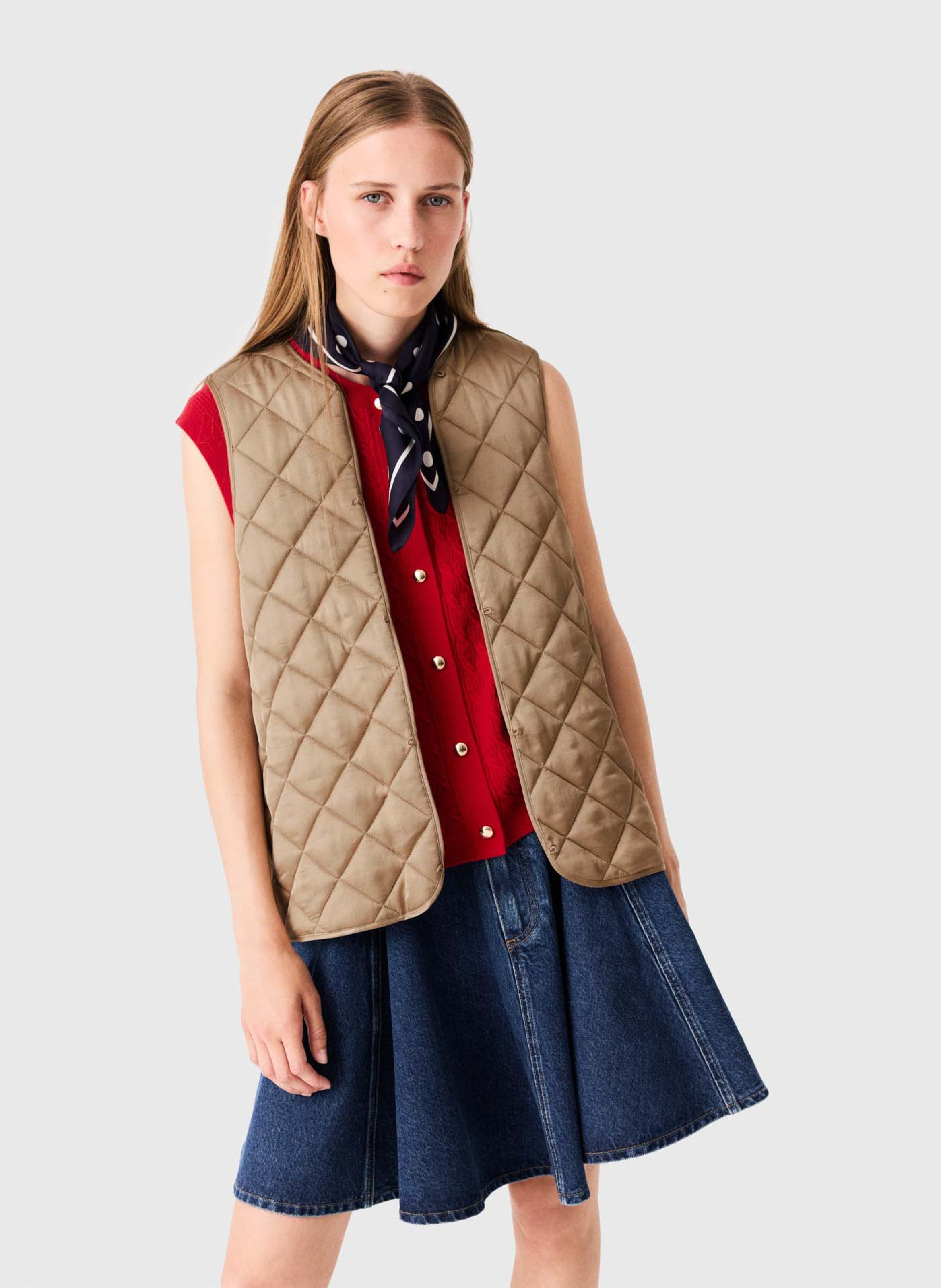 Veste col classique en coton mélangé MAJE Beige