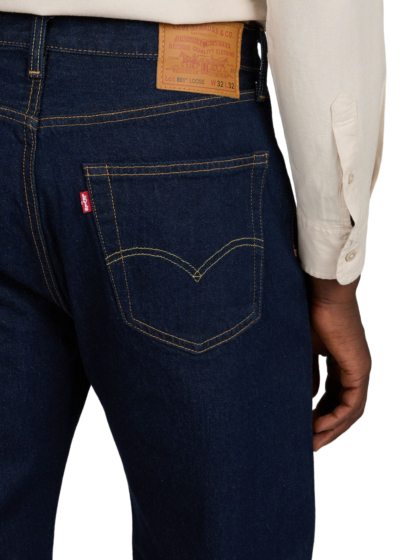 Jeans droit 501 Loose en coton LEVI'S Bleu