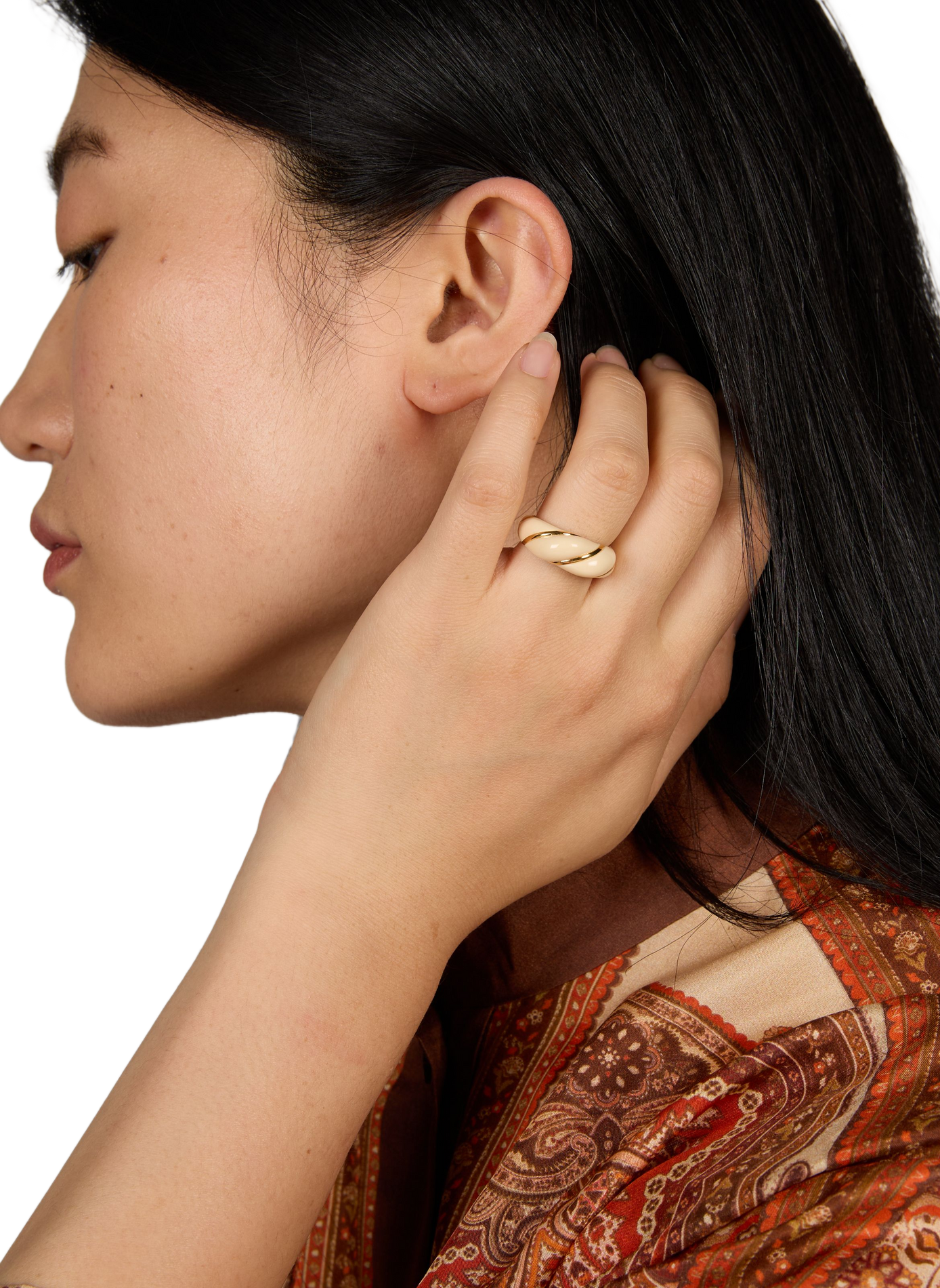 Brass and gold plated ring AURELIE BIDERMANN Beige