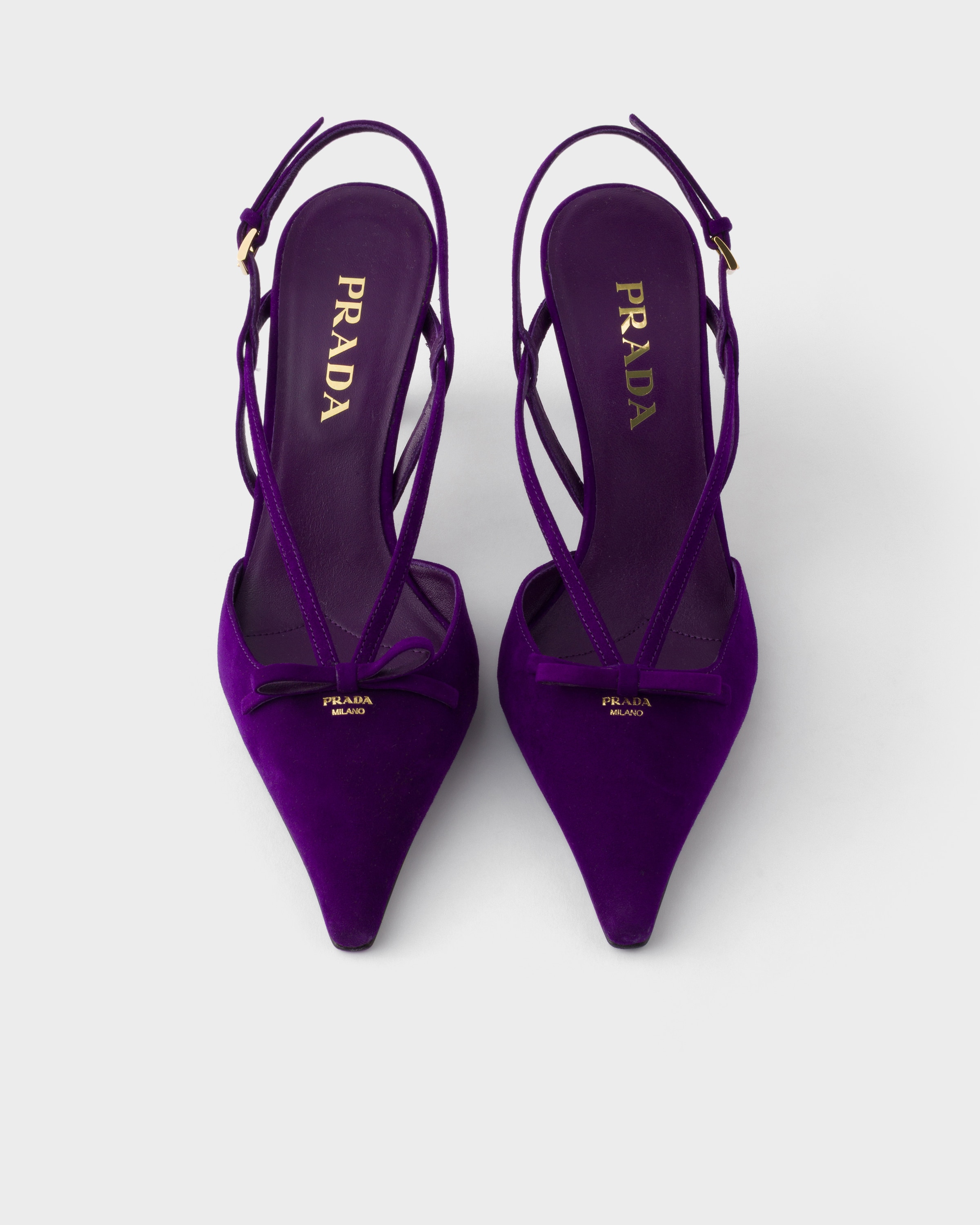 Escarpins à bride arrière en veau velours PRADA Violet
