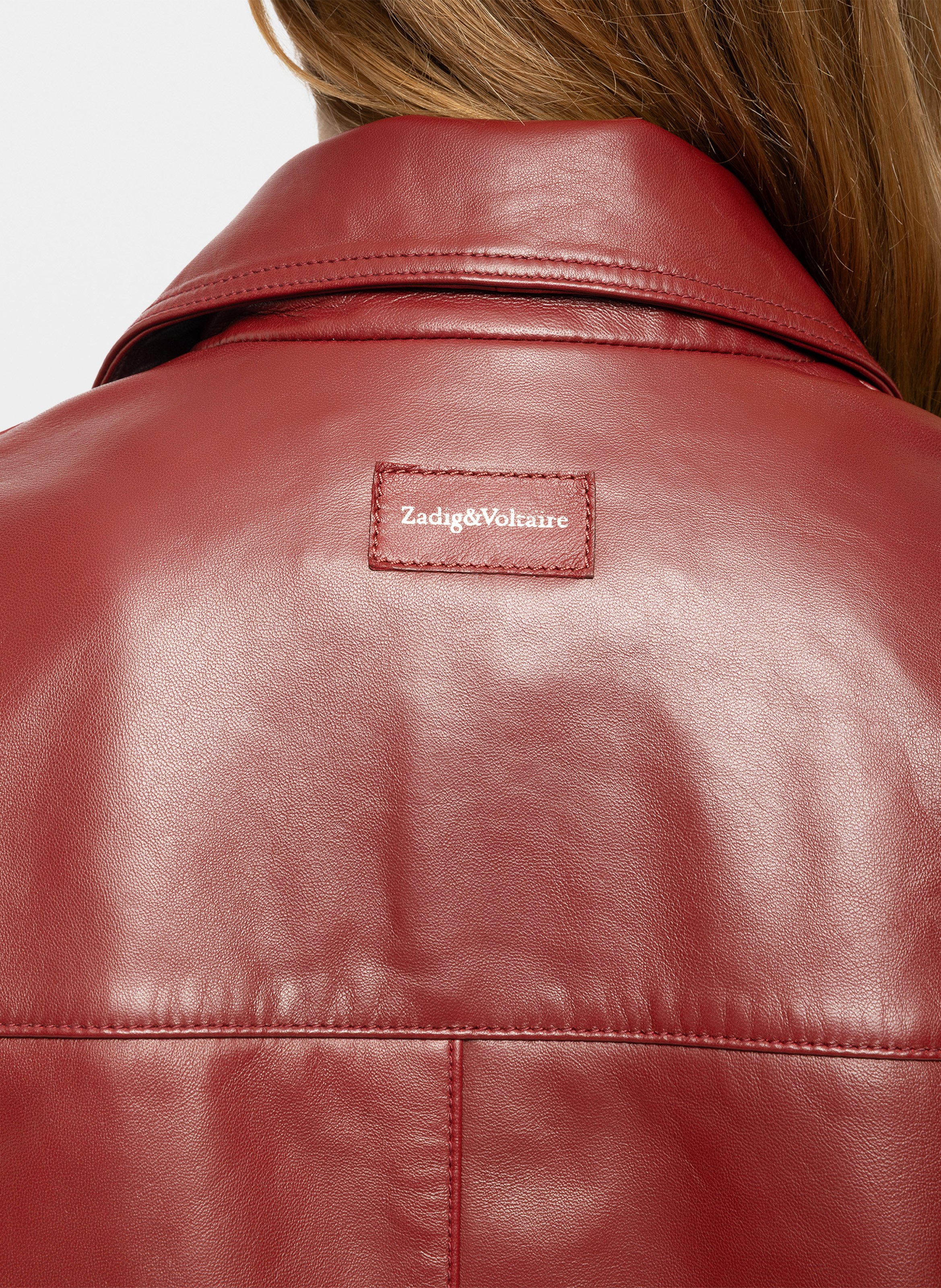 Rechte leren jas Lessa ZADIG&VOLTAIRE Rood