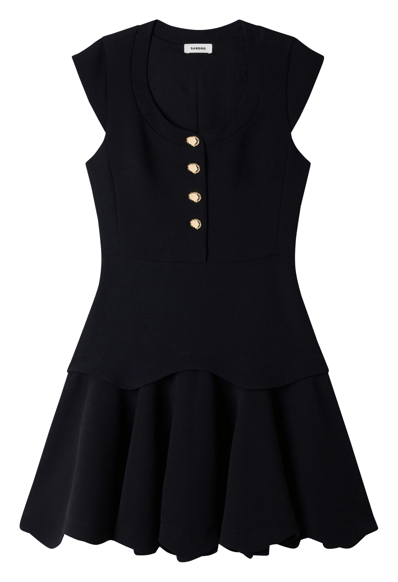 Robe col rond boutonnée SANDRO Noir