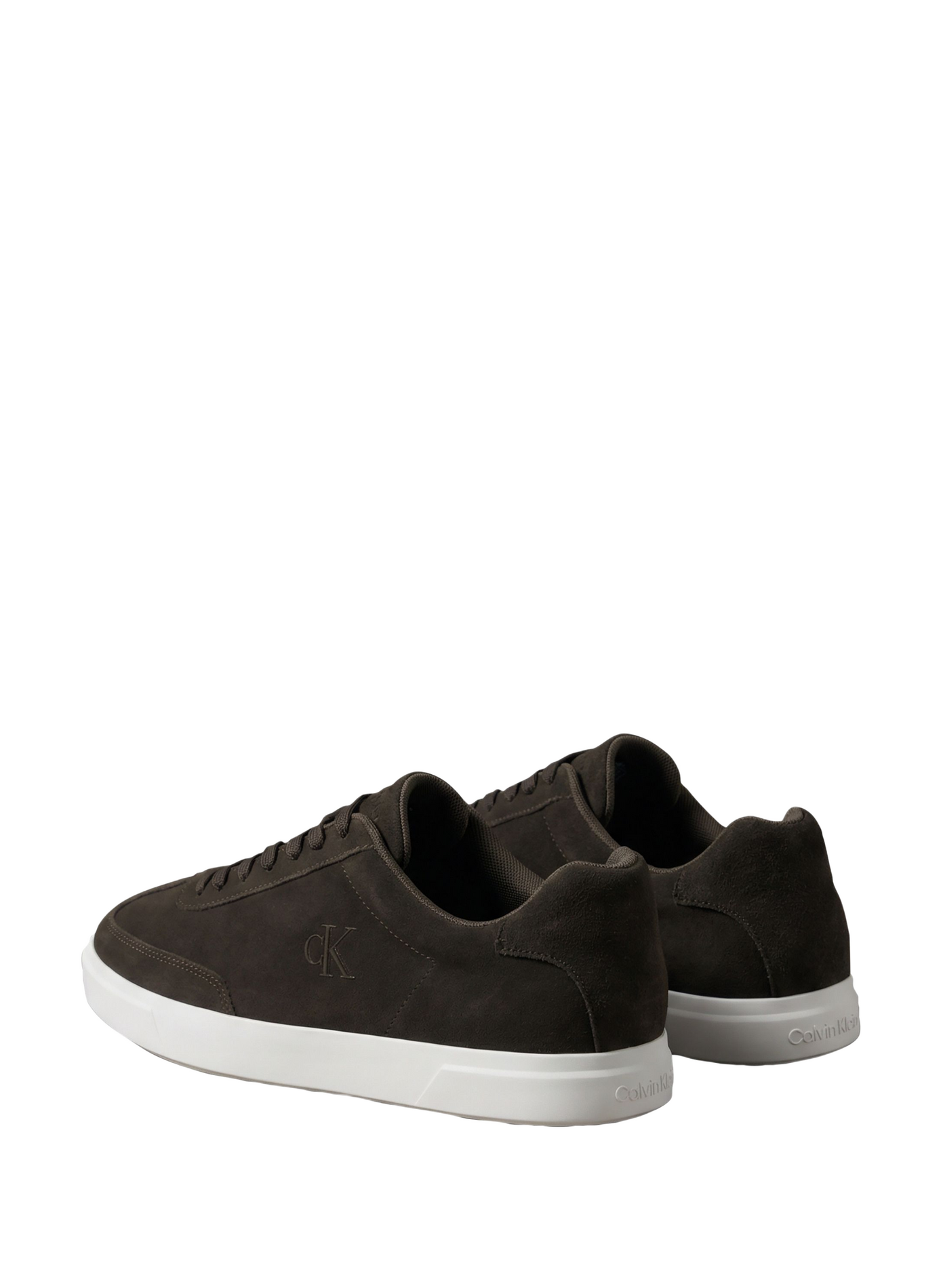 Baskets à logo brodé en cuir  CALVIN KLEIN Marron