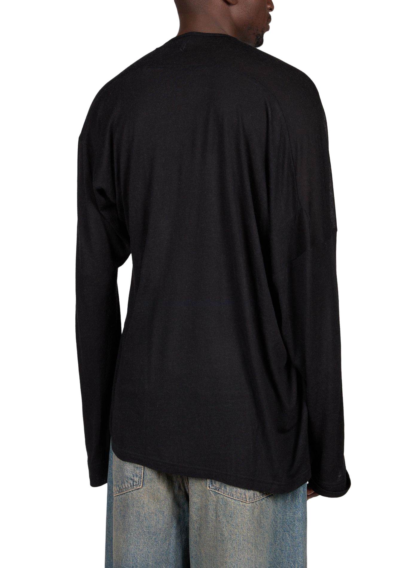 Maglietta ampia a maniche lunghe con logo ricamato VIVIENNE WESTWOOD Nero