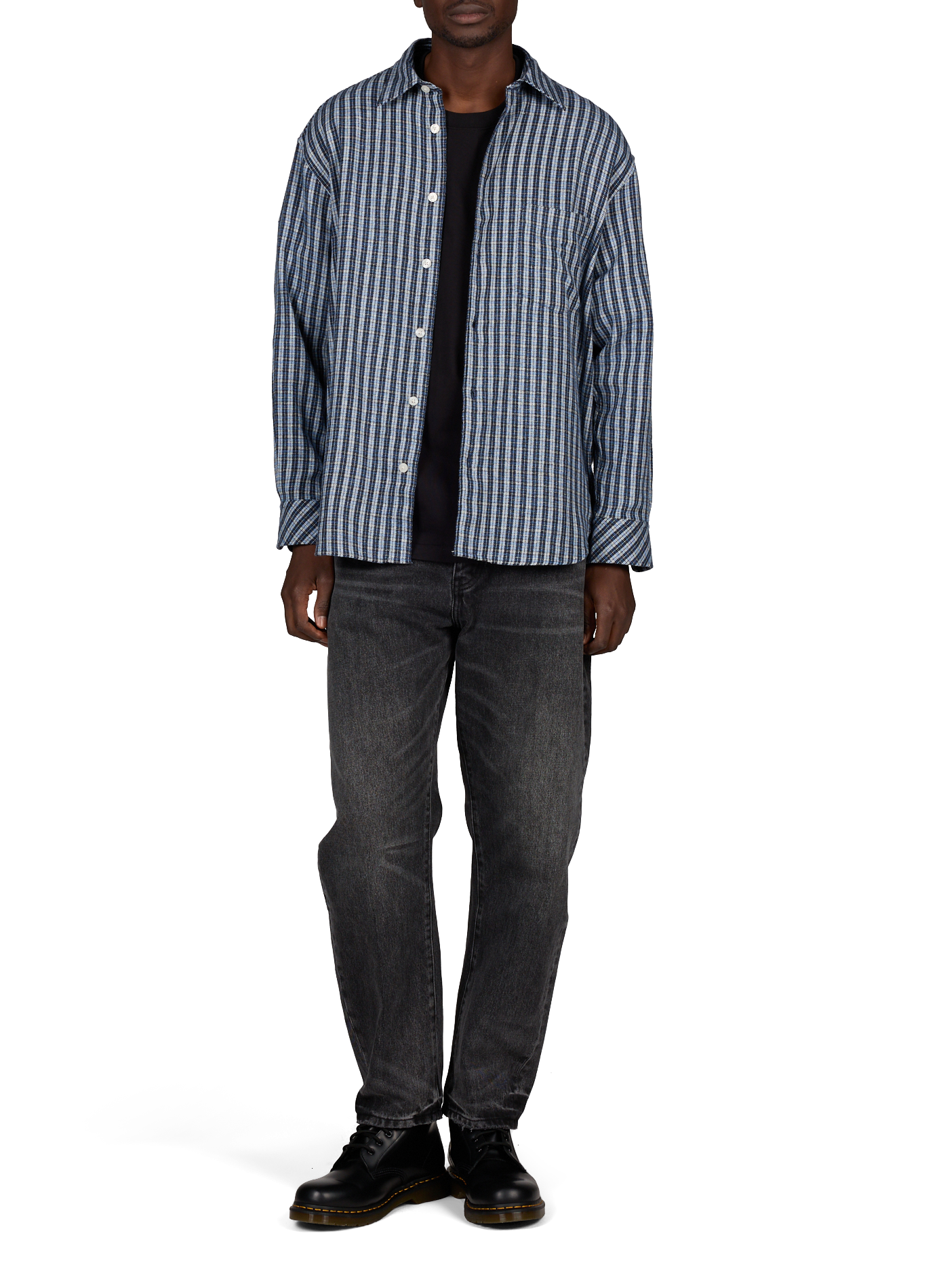 Gerade Hemdbluse mit Muster SAMSOE SAMSOE Blau