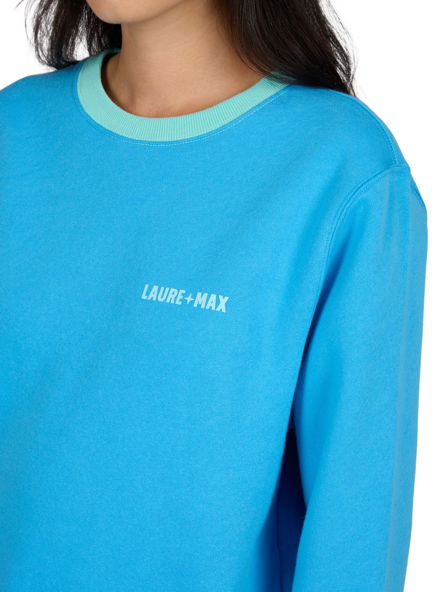 <p>Pull mit Rundhalsausschnitt aus Baumwollmischung</p> LAURE+MAX Blau