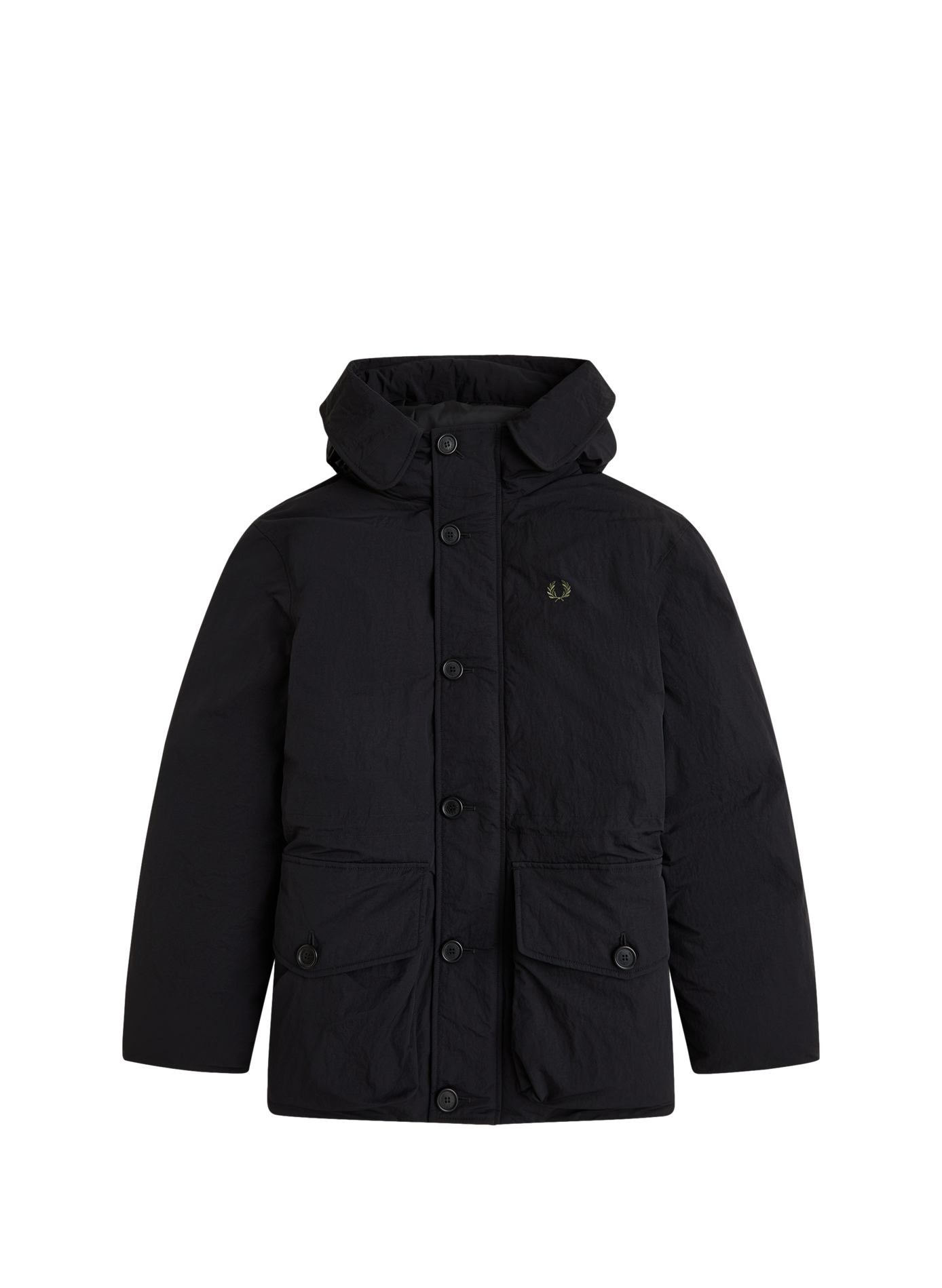 Blouson droit col montant à capuche FRED PERRY Noir