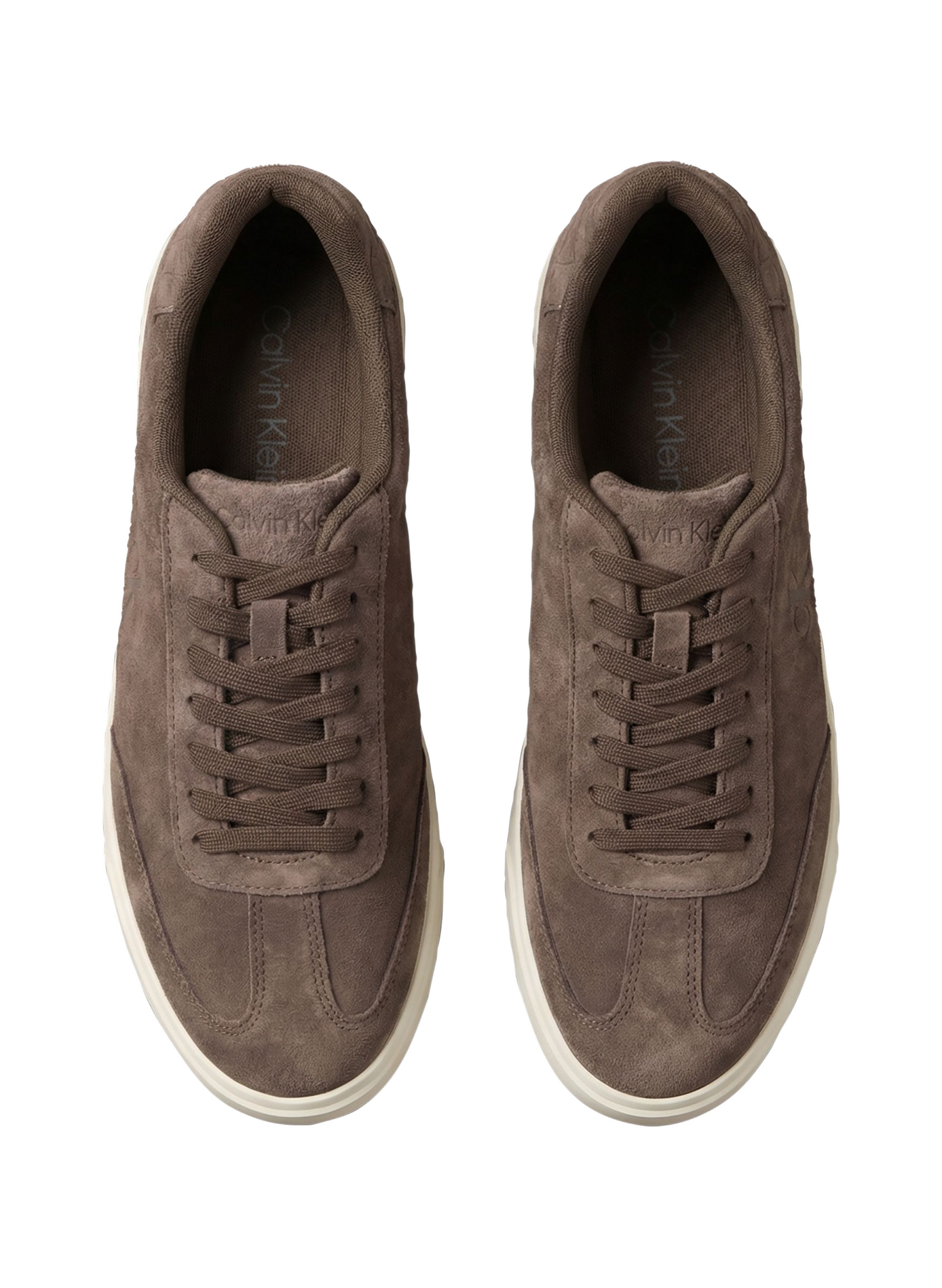 Zapatillas bajas de cuero gamuzado CALVIN KLEIN Marrón