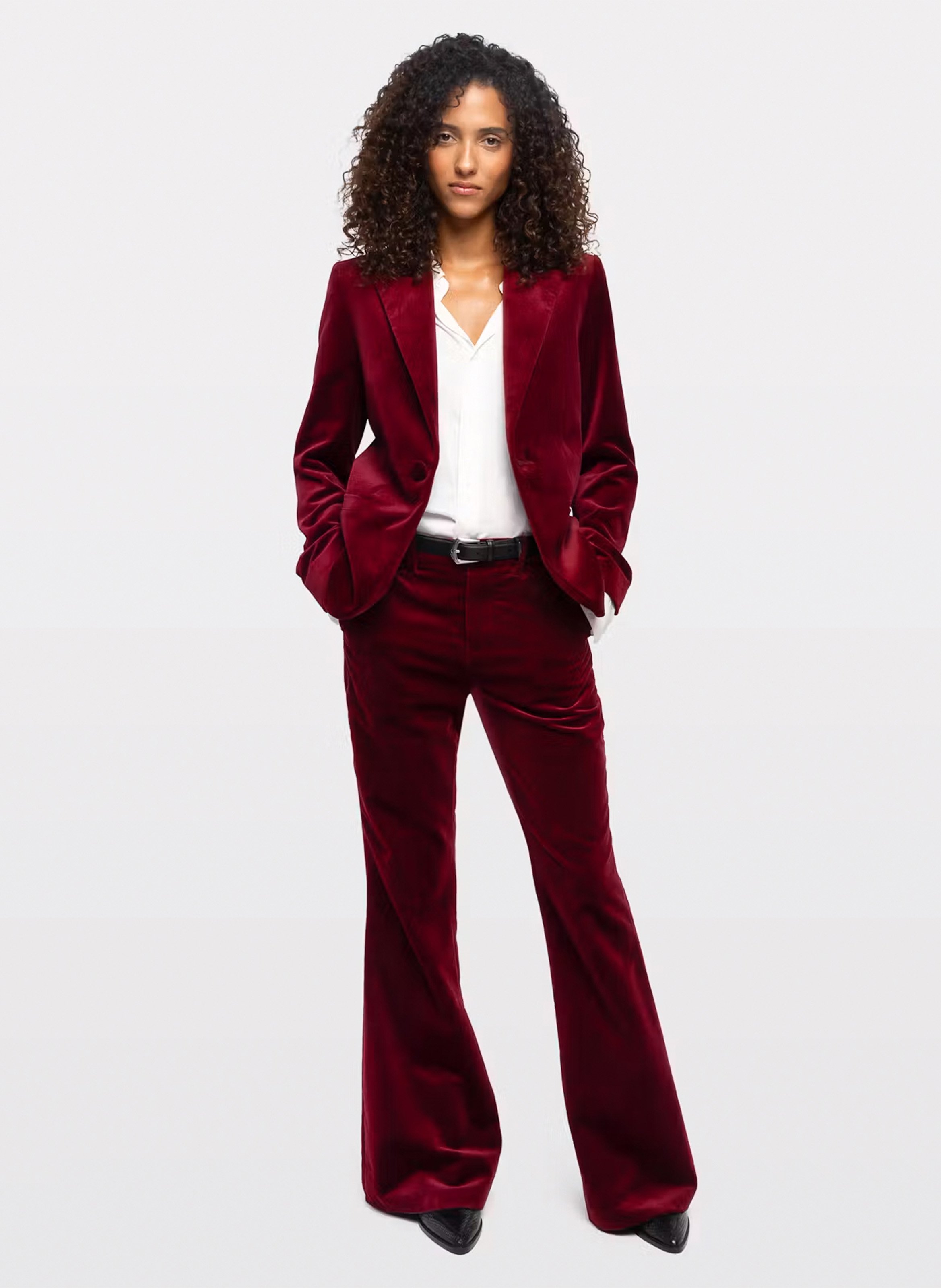 Pantalon boot-cut en coton prevy ZADIG&VOLTAIRE Rouge