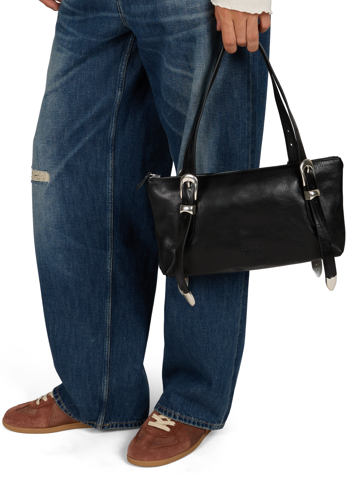 Leather shoulder bag OUR LEGACY Black