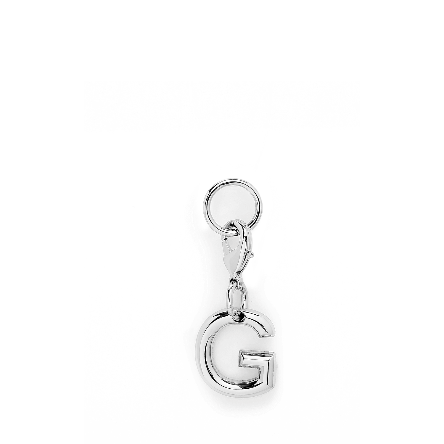 Verzilverde metalen bedel in de vorm van de letter G van Lancel. LANCEL Zilver