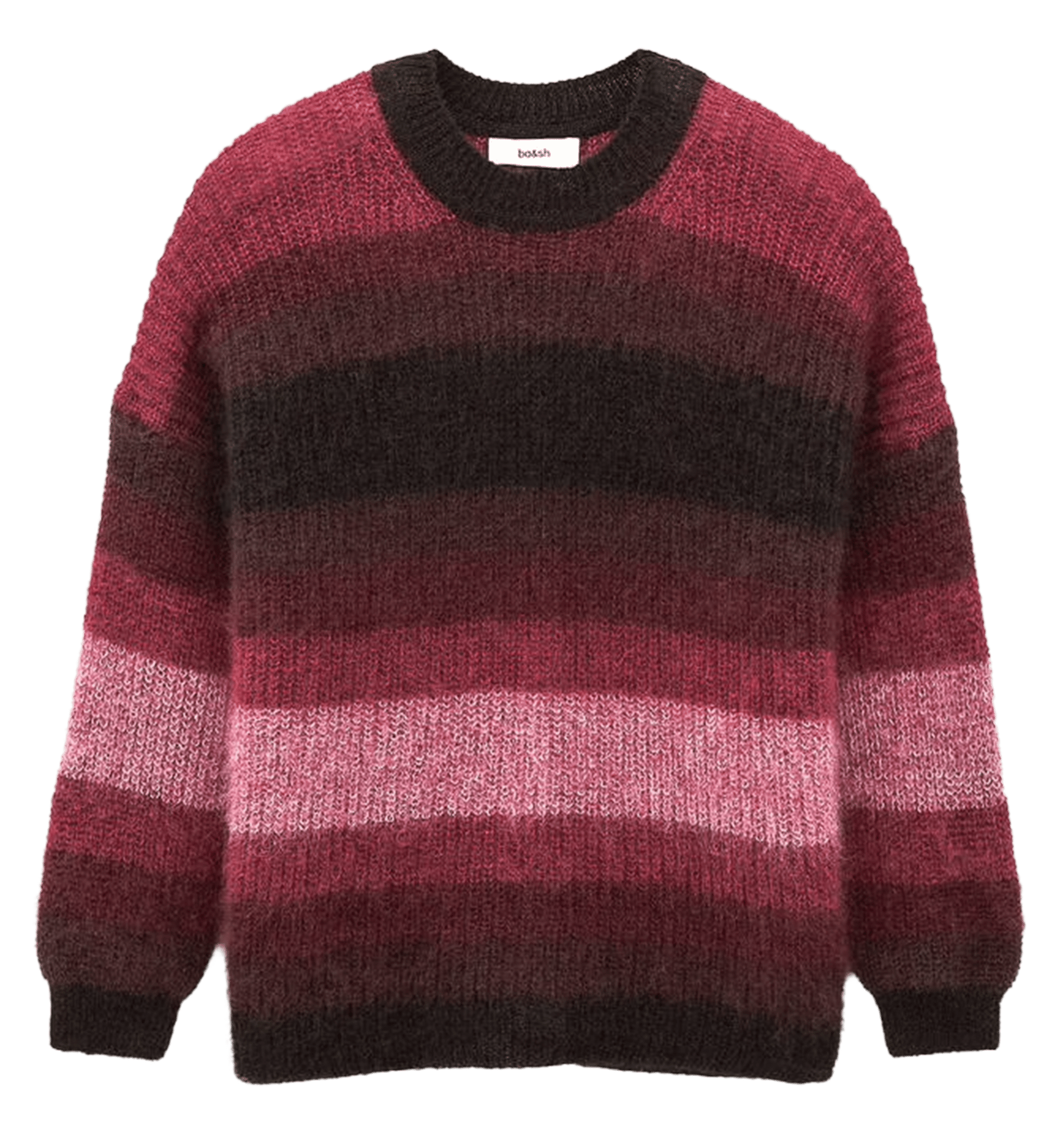 Pull ample col rond rayé en laine mélangée rivas BA&SH Violet