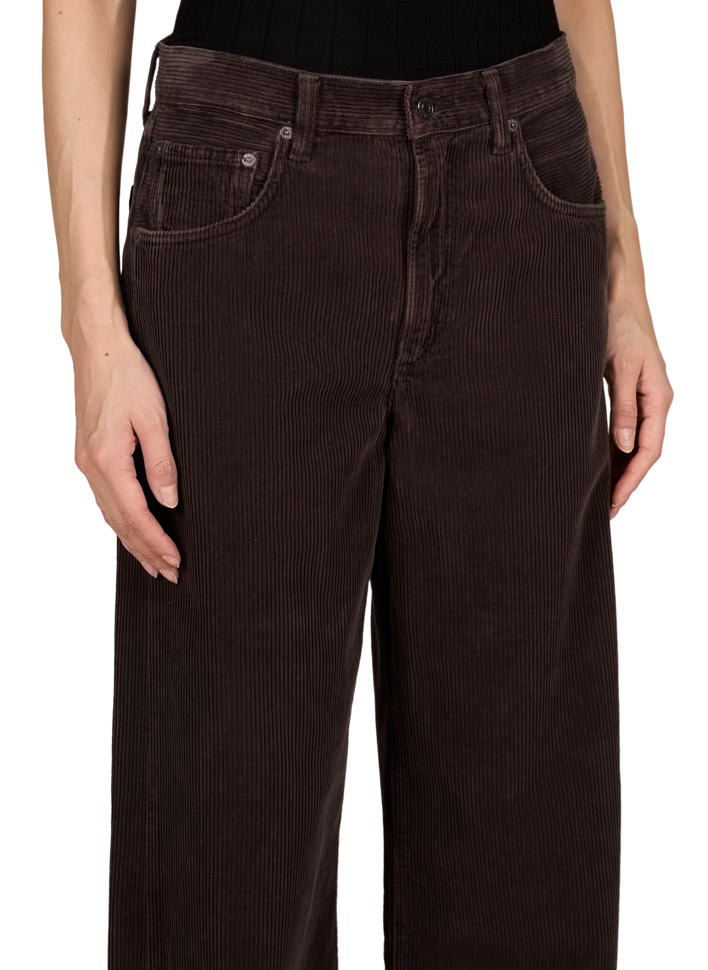Wijde ribfluwelen broek AGOLDE Zwart