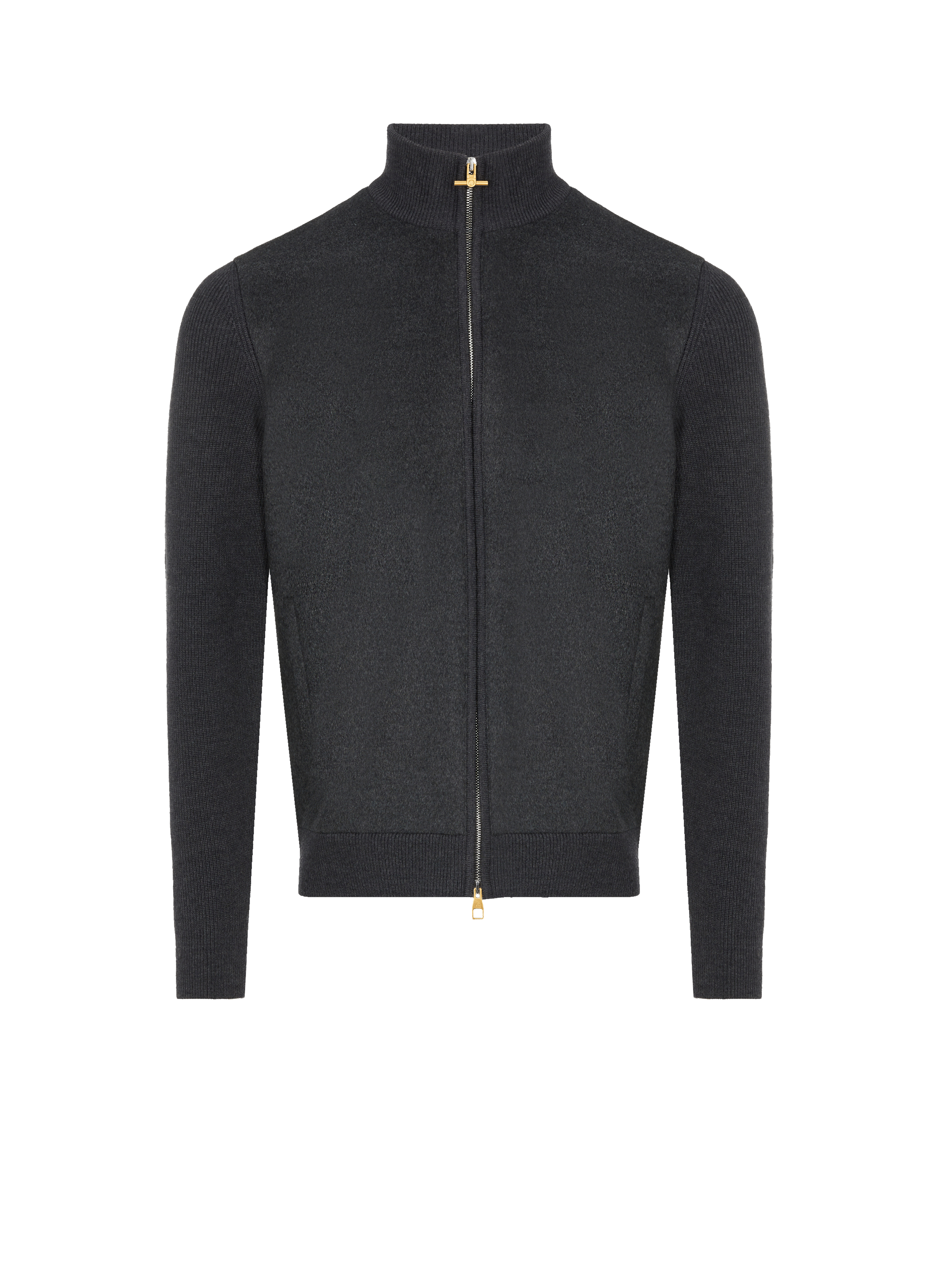 Pull zippé en laine mérinos
