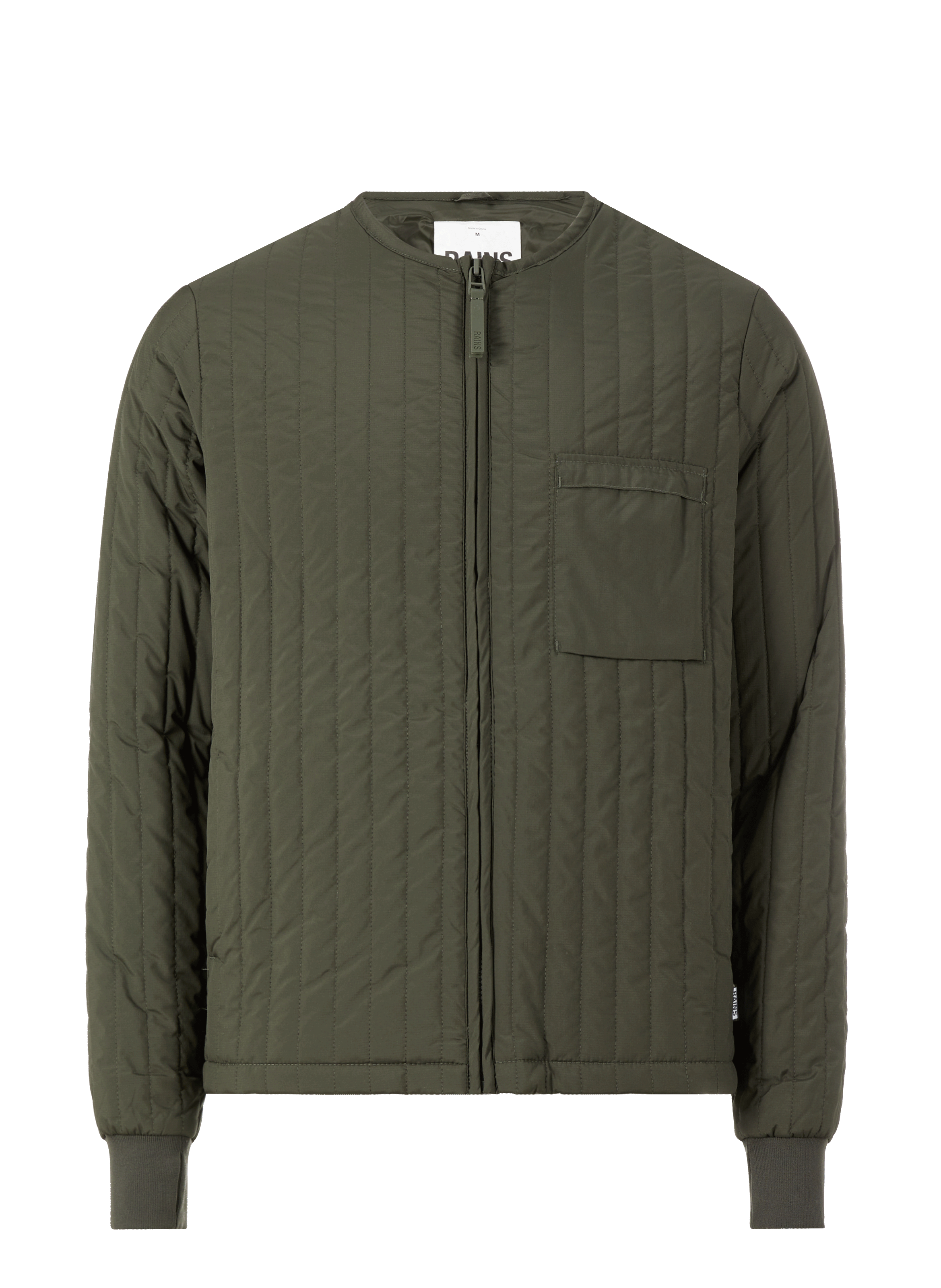 RAINS Cropped padded jacket Green