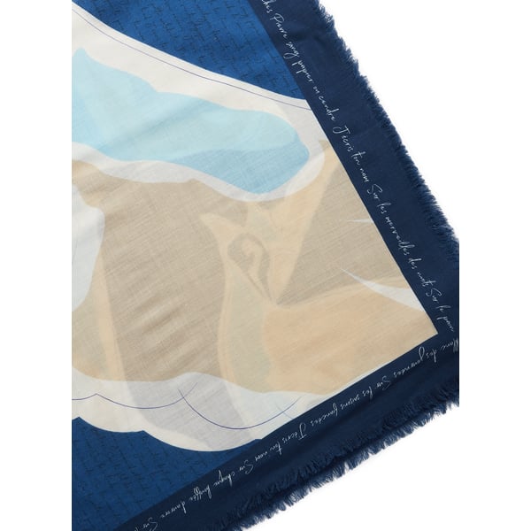 Foulard à imprimé en laine