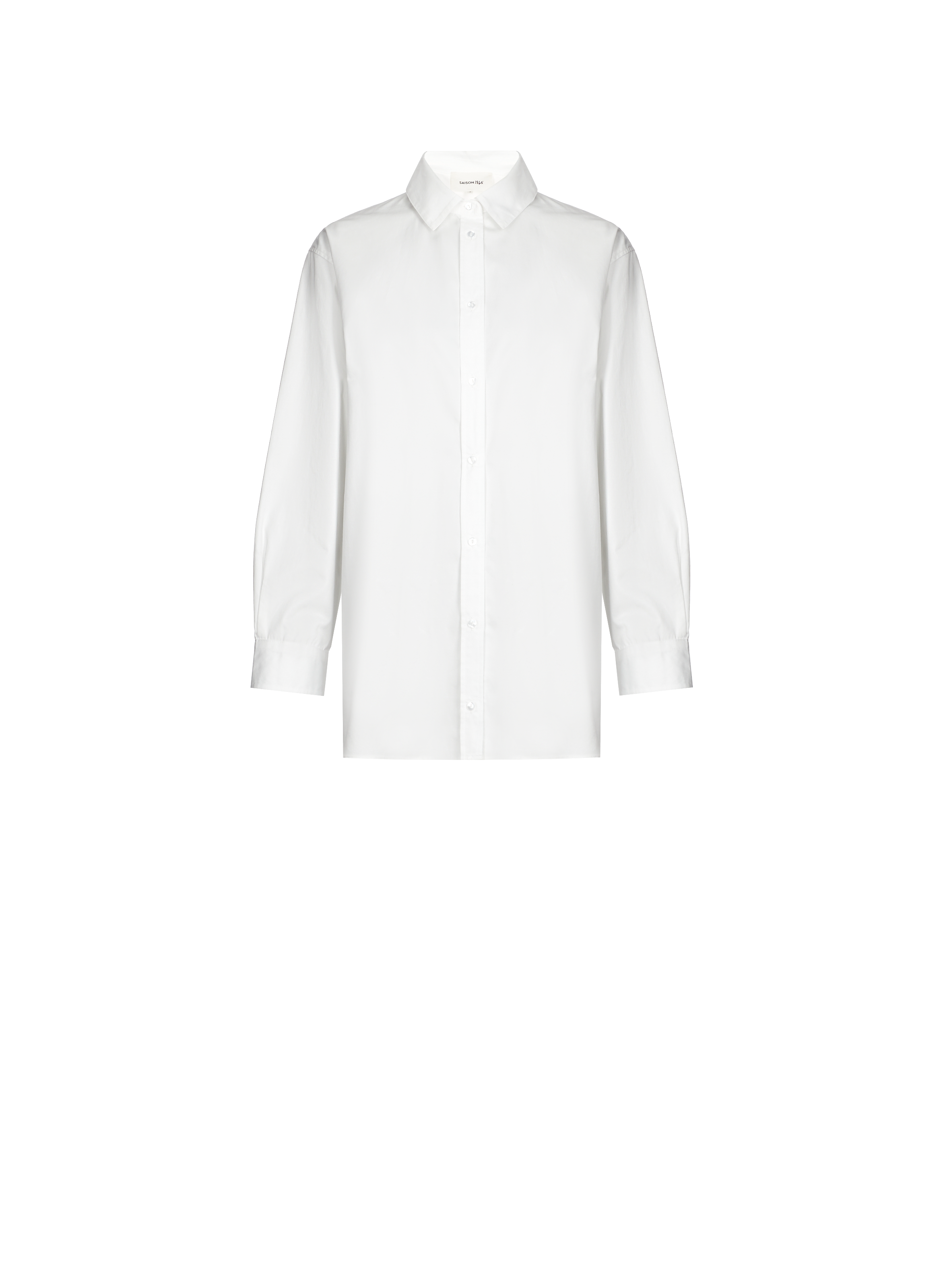 Straight long cotton shirt SAISON 1865 White