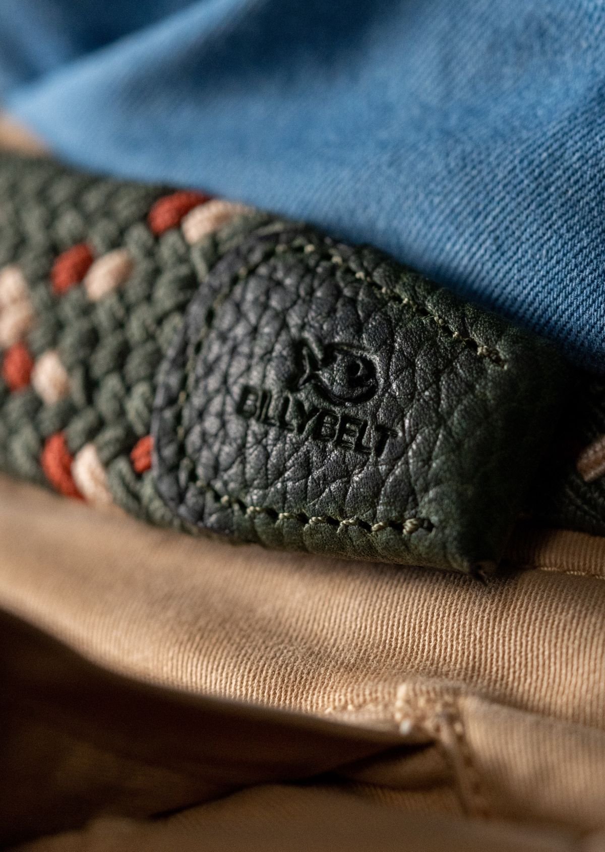 Ceinture tressée élastique multicolore BILLYBELT Vert