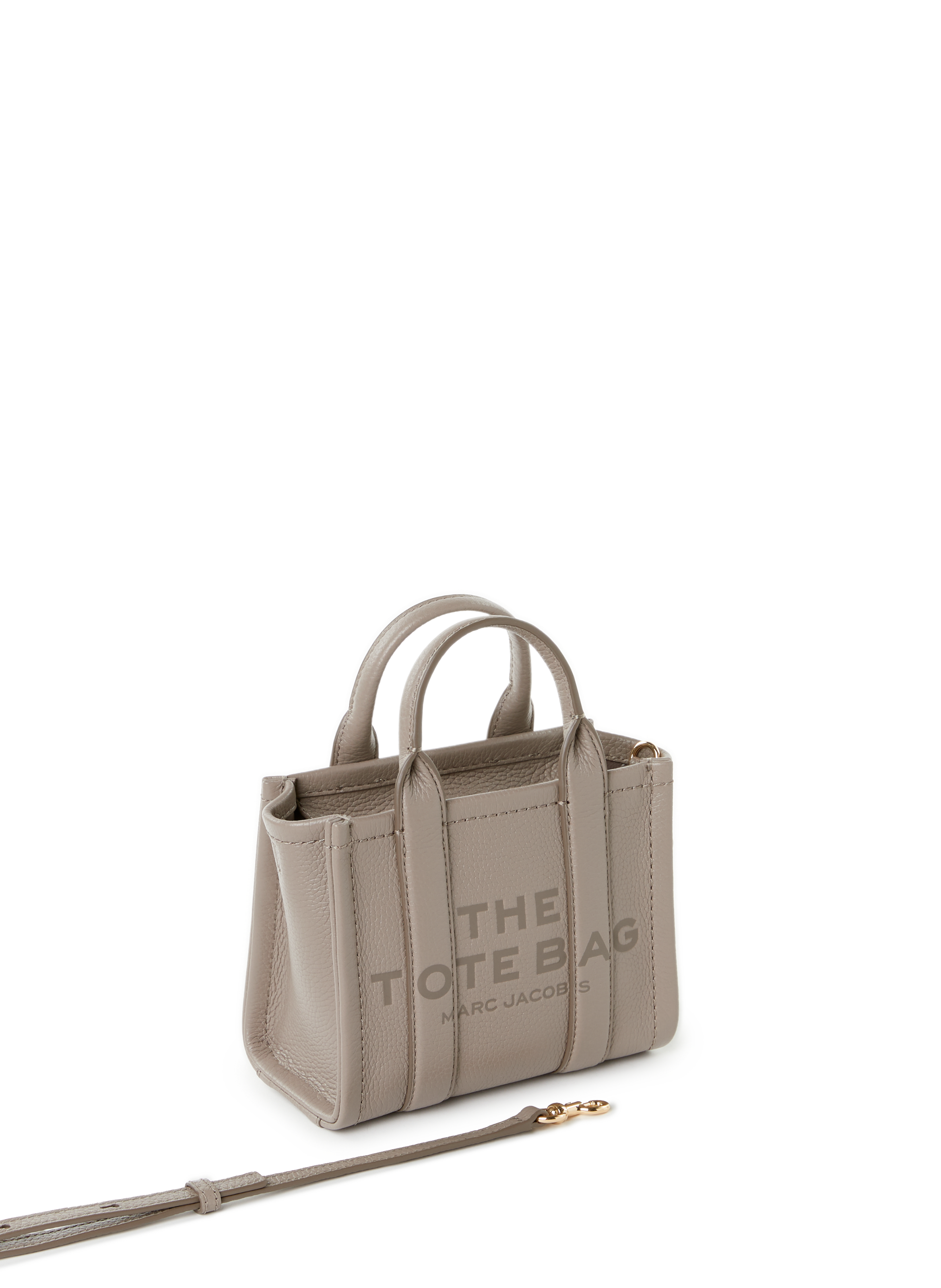 Sac cabas The Leather Micro Tote Bag MARC JACOBS Gris