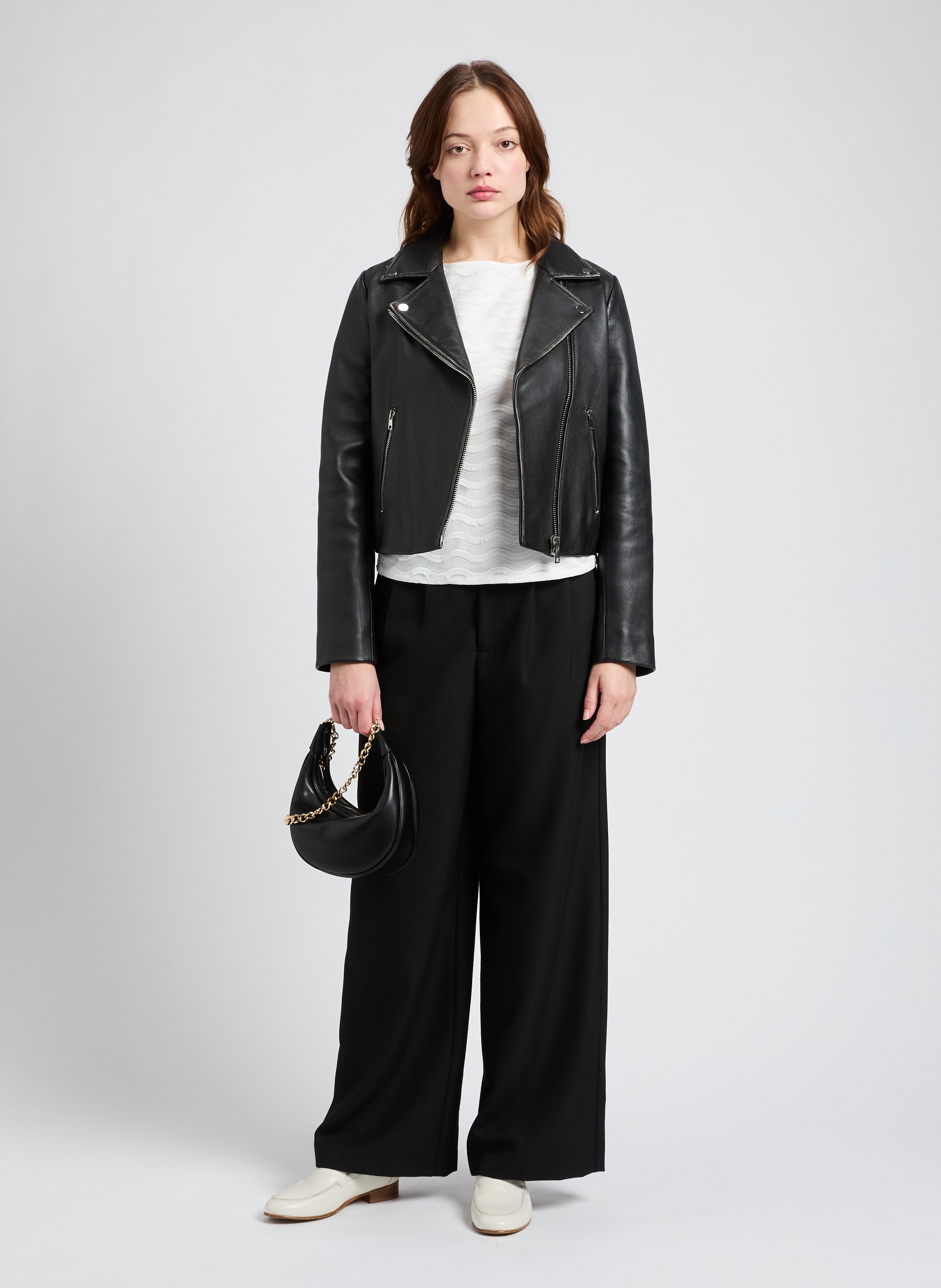 Veste en cuir motard VECTO SAISON 1865 Noir