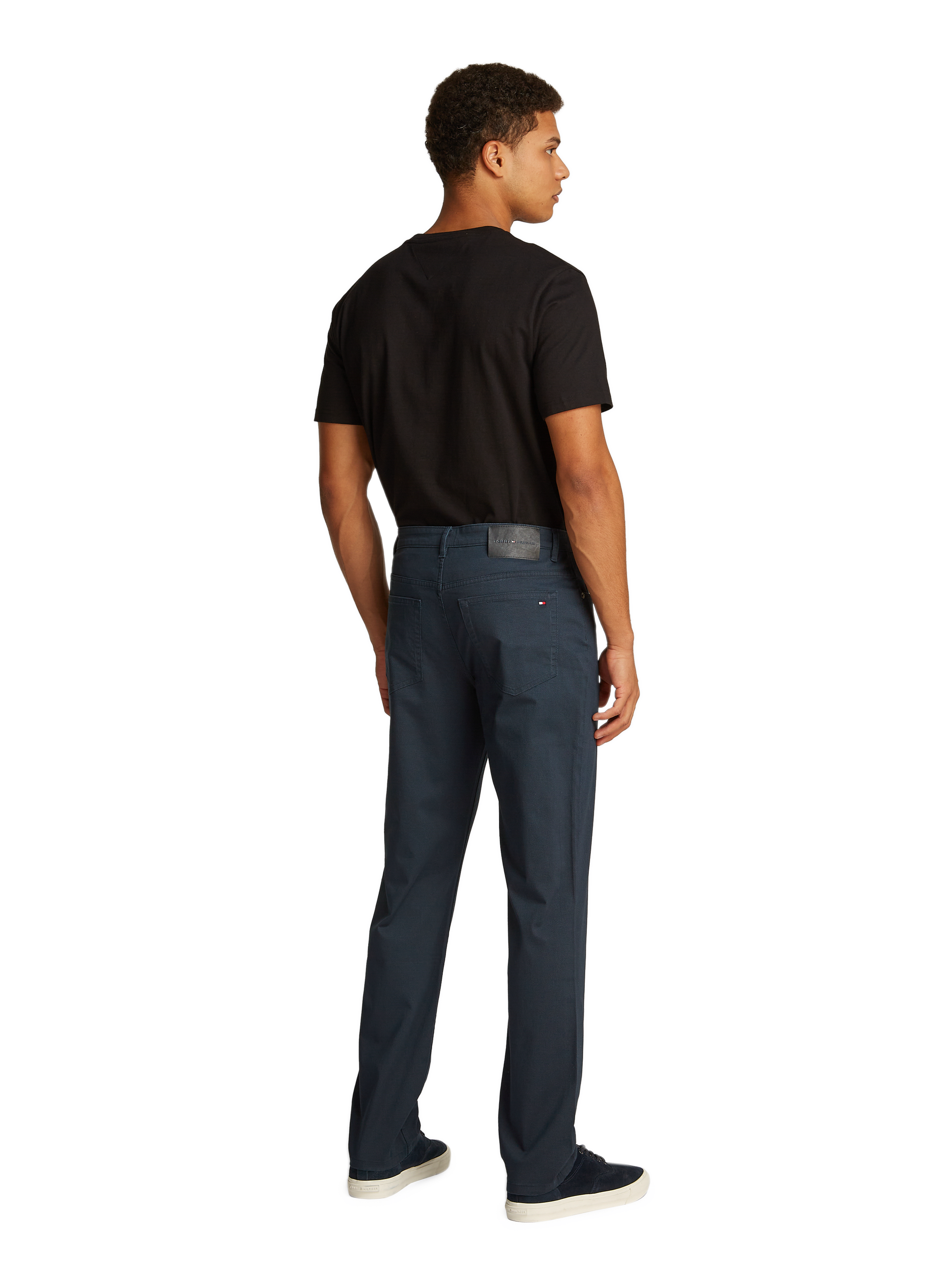 Cotton and linen chino trousers TOMMY HILFIGER Blue