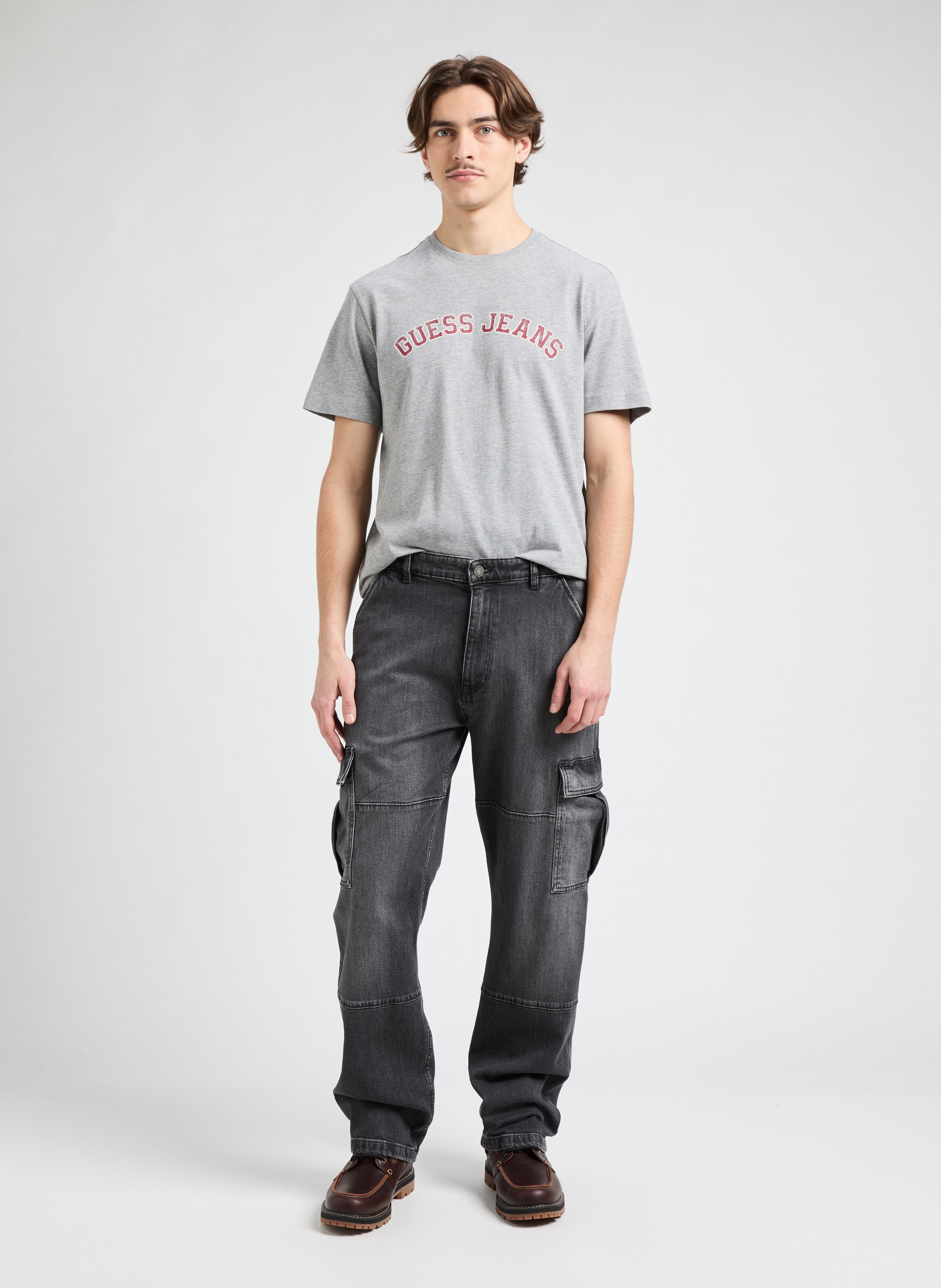 Cotton Logo T-shirt GUESS Grey