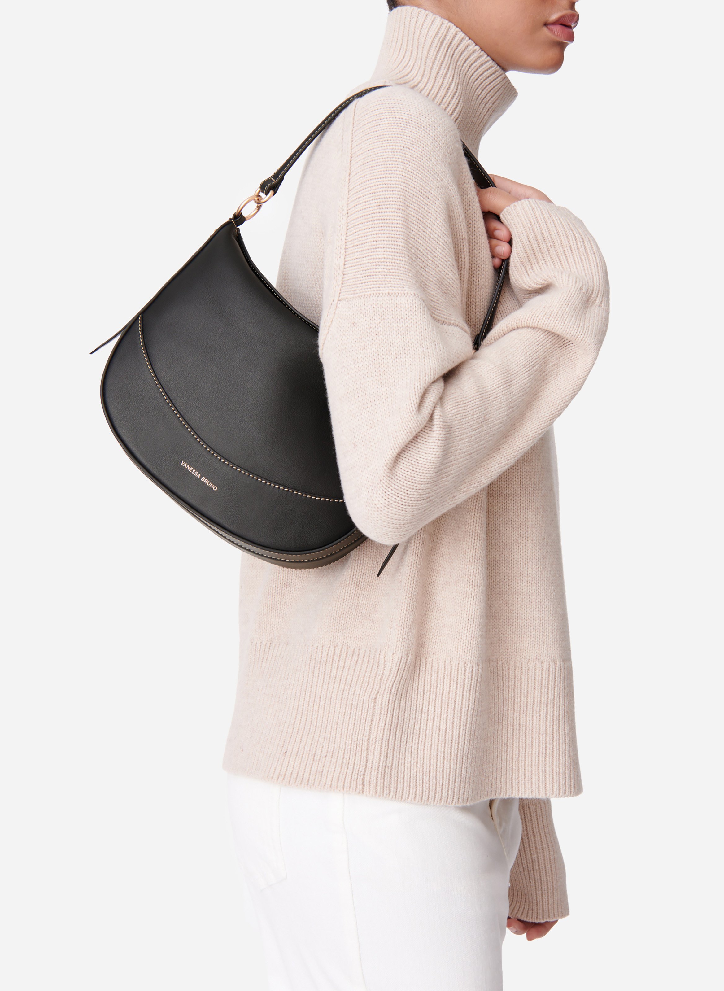 Moyen sac daily en cuir VANESSA BRUNO Noir