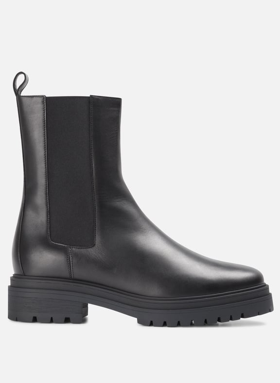 Bottines bout rond en cuir semelle gomme coda Noir by BA&SH BA&SH Bottines bout rond en cuir semelle gomme coda Noir