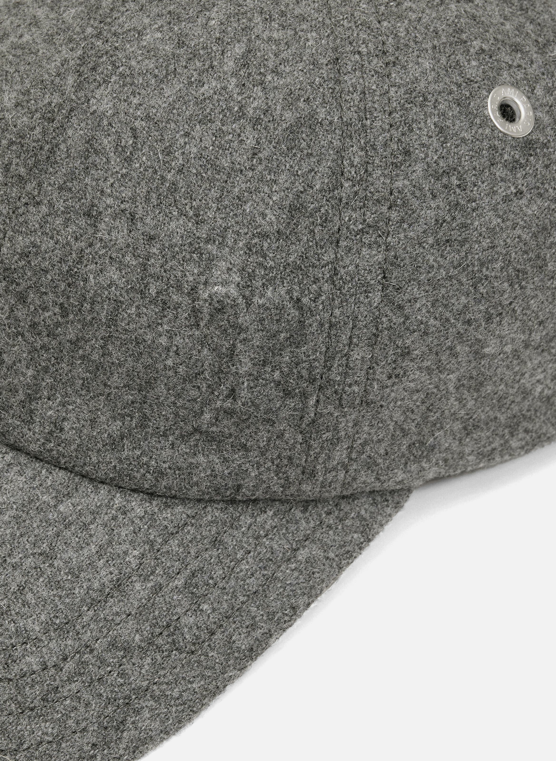 Casquette ami de coeur embossé en laine unisexe AMI PARIS Gris