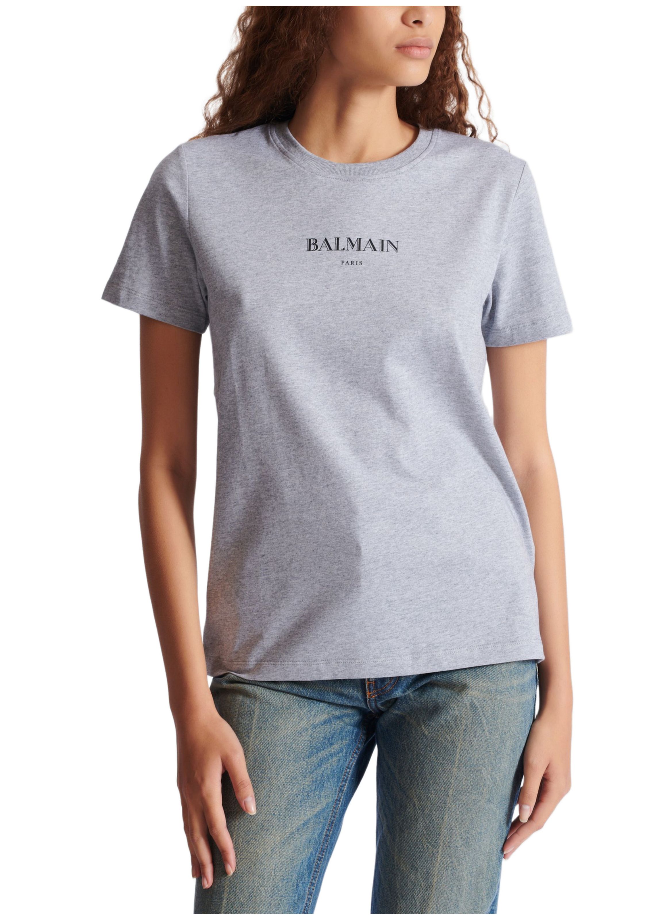 T-shirt avec imprimé balmain BALMAIN Gris