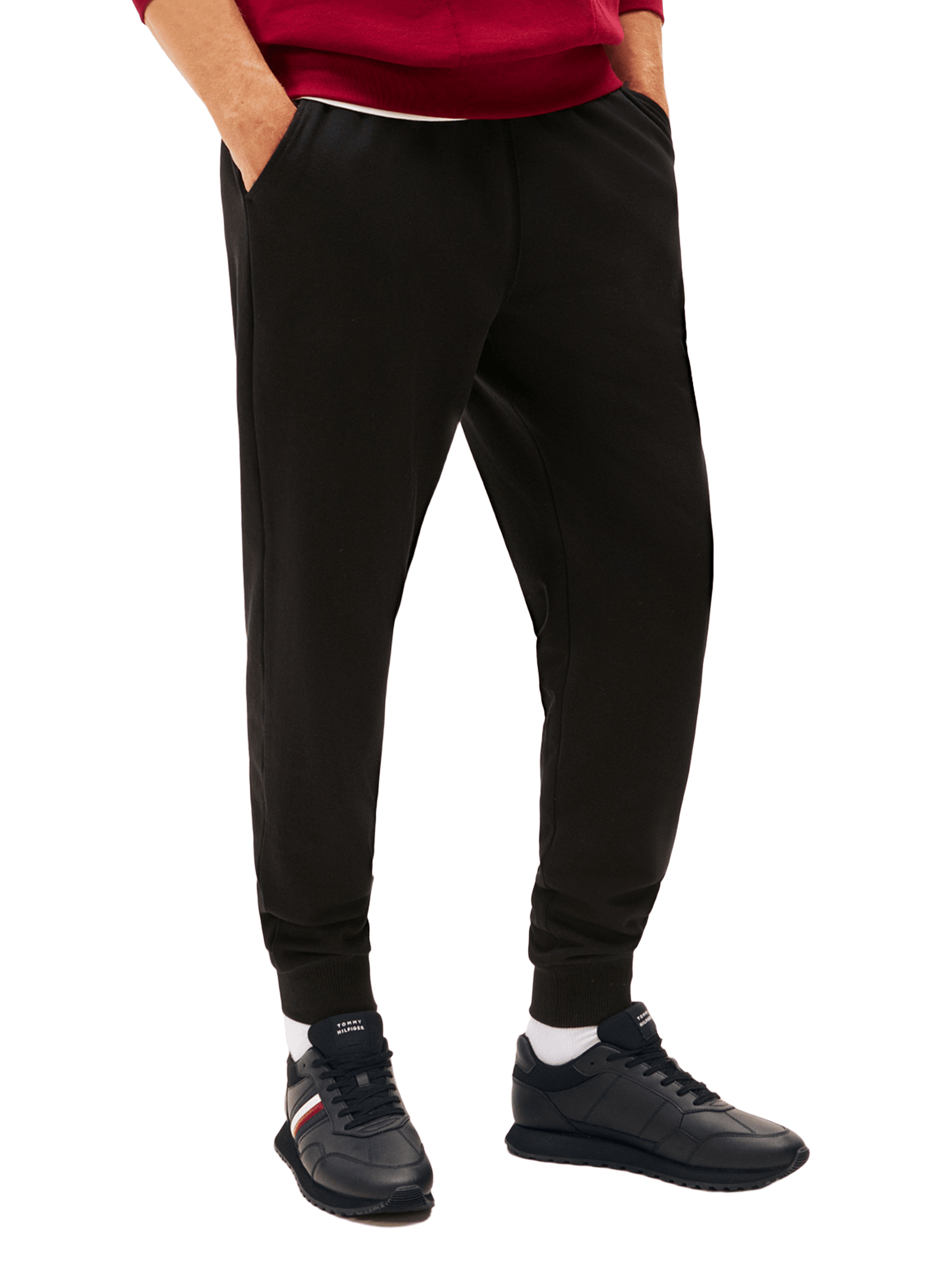 Iconic leather chunky sneakers TOMMY HILFIGER Black