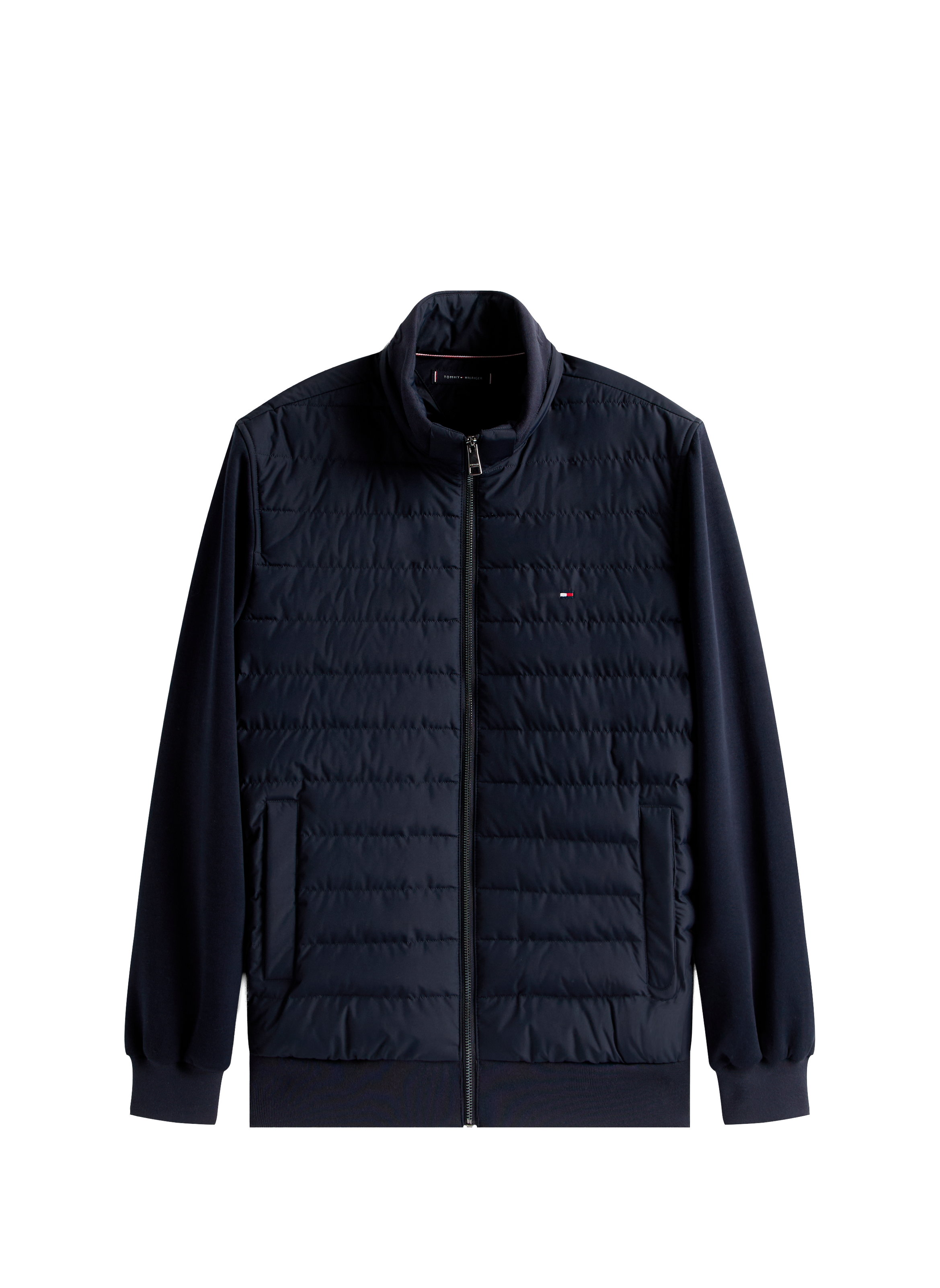 Jacket with removable hood in mixed cotton TOMMY HILFIGER Blue