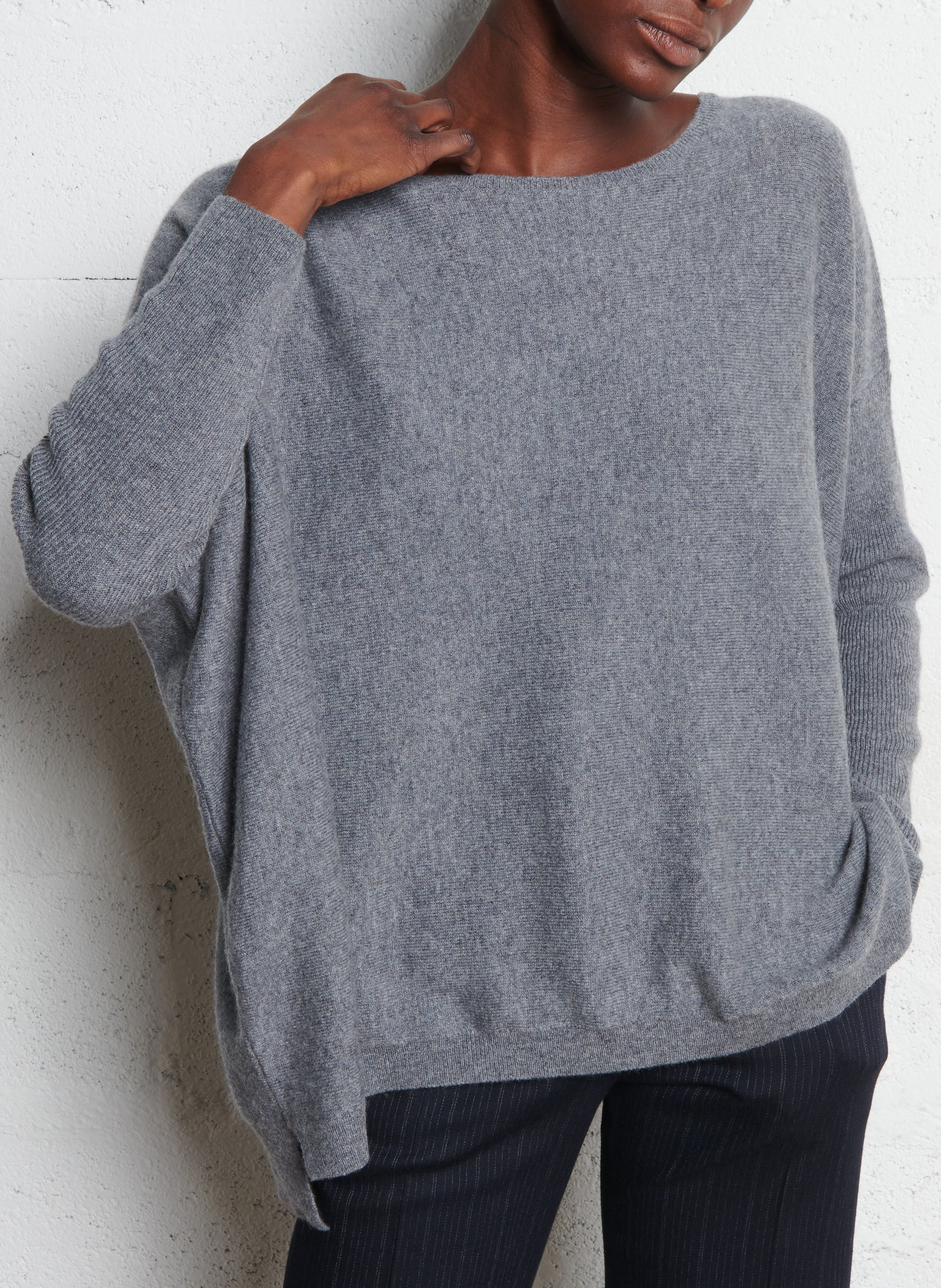 Pull ample col bateau en cachemire jessy KUJTEN Argent