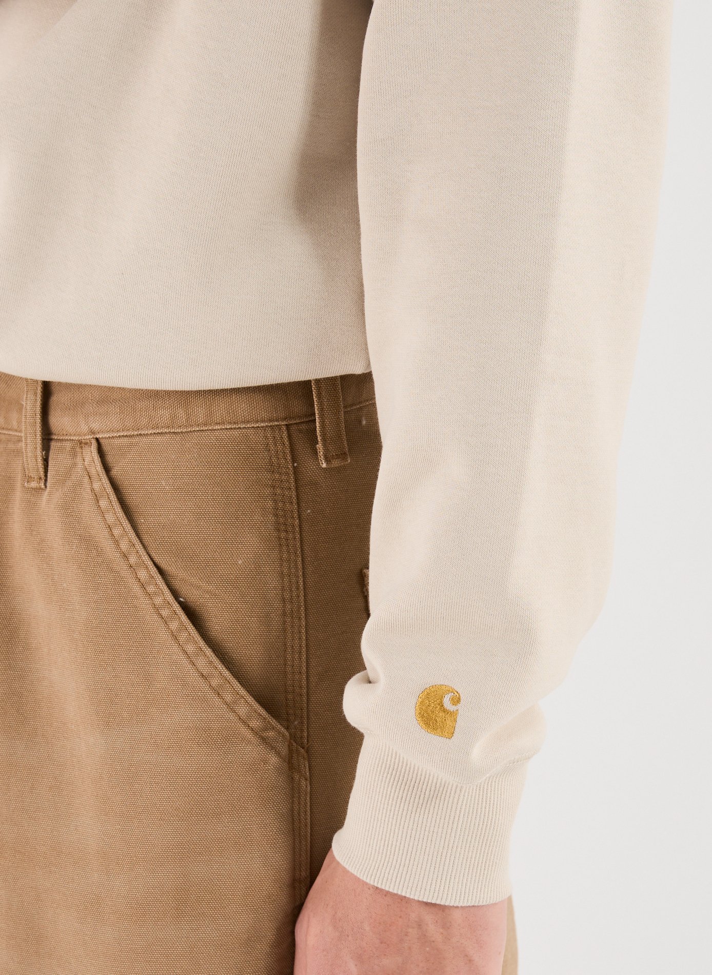 Oversized cotton screen-printed sweatshirt CARHARTT WIP Beige