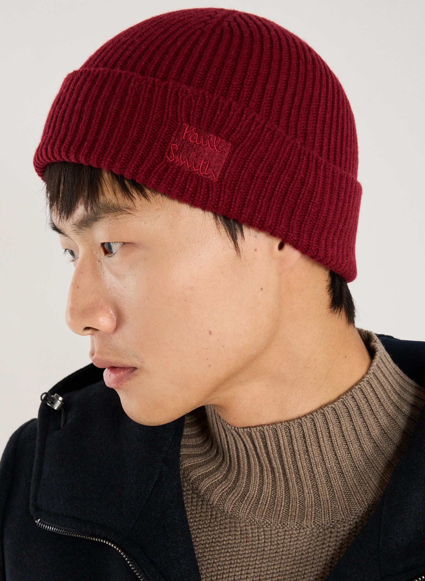 Bonnet en laine et cachemire  PAUL SMITH Rouge