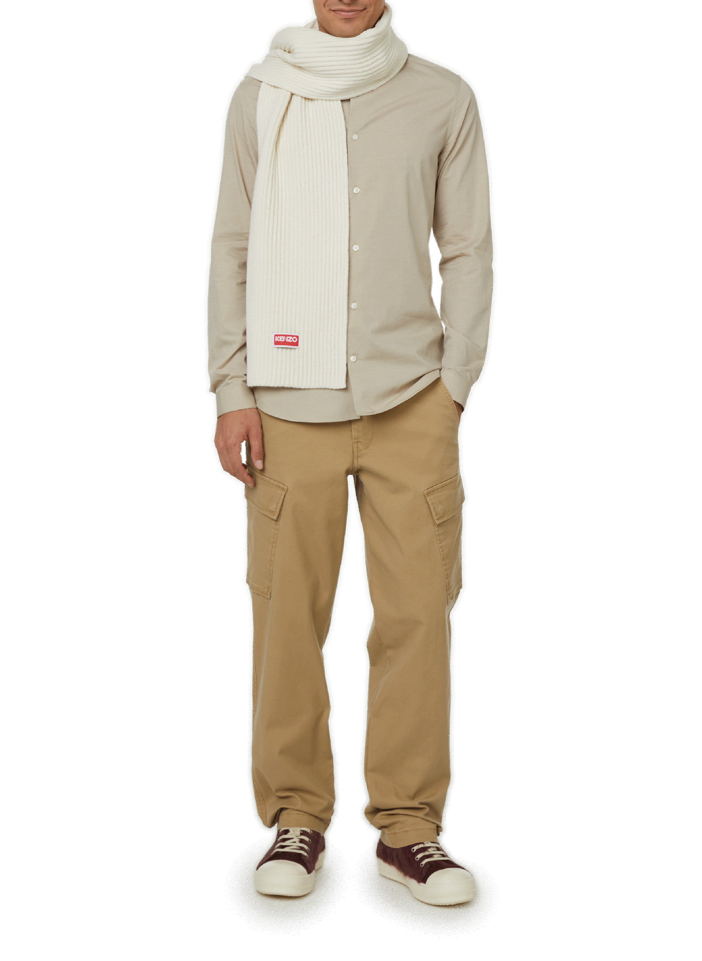 Plain cotton shirt AU PRINTEMPS PARIS Beige