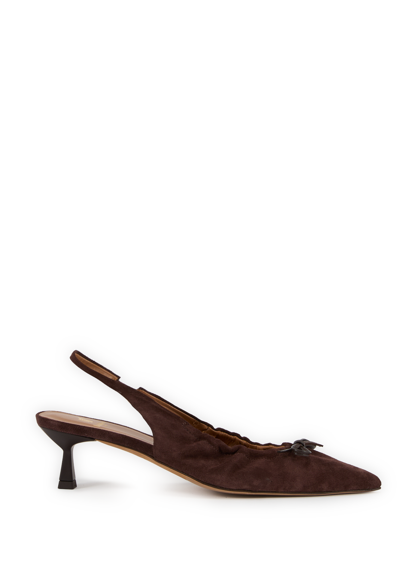 BOBBIES Sling-back suédée en cuir Marron