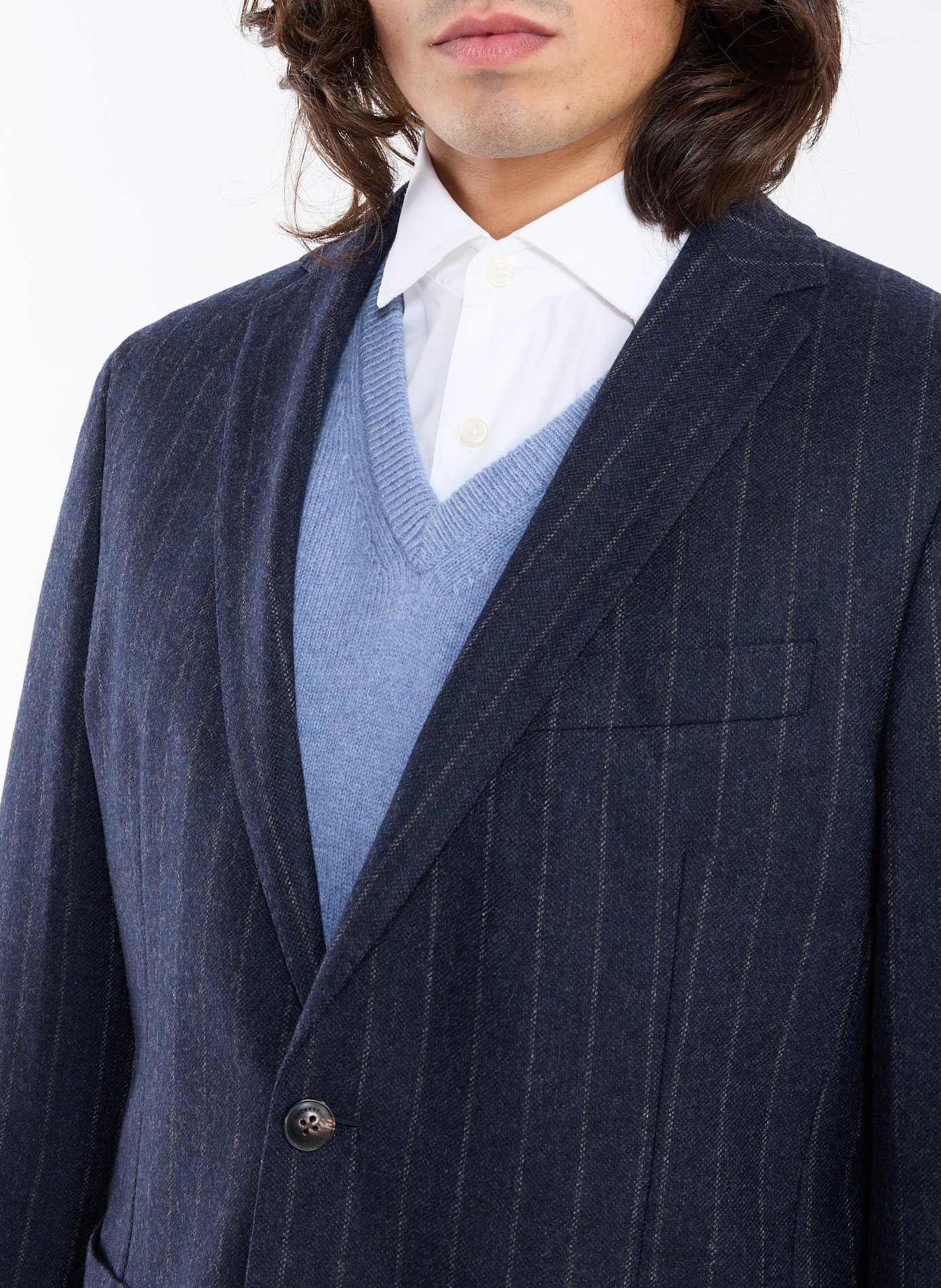 Striped wool blend shirt HACKETT Blue